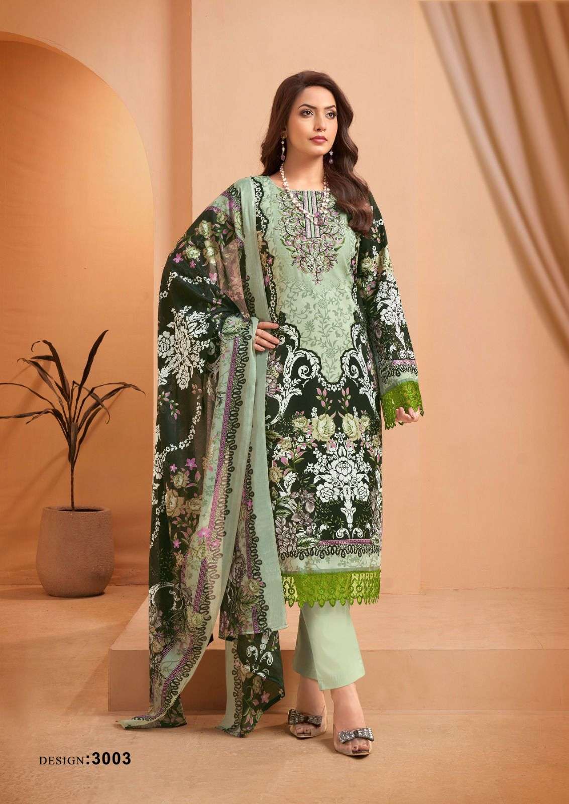 KEVAL FAB MIZAJ M PRINTS VOL 3 COTTON FANCY WORK SUIT