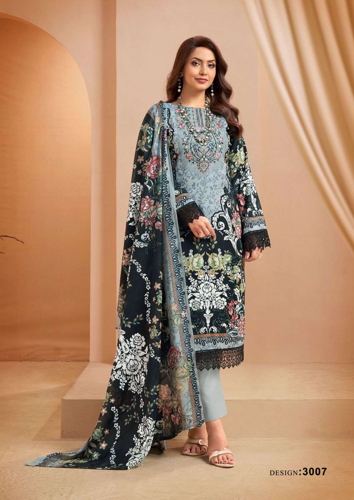 KEVAL FAB MIZAJ M PRINTS VOL 3 COTTON FANCY WORK SUIT