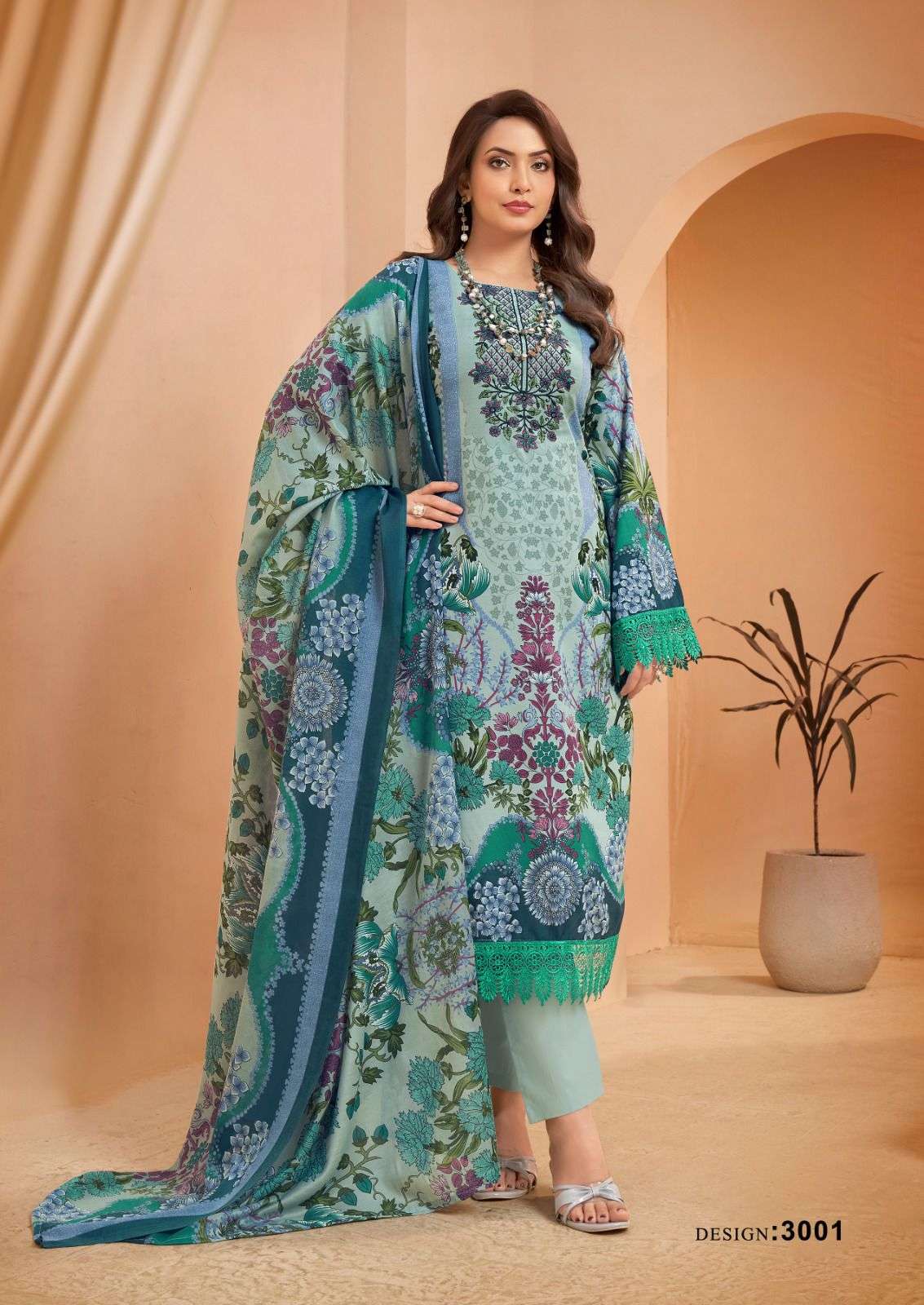 KEVAL FAB MIZAJ M PRINTS VOL 3 COTTON FANCY WORK SUIT
