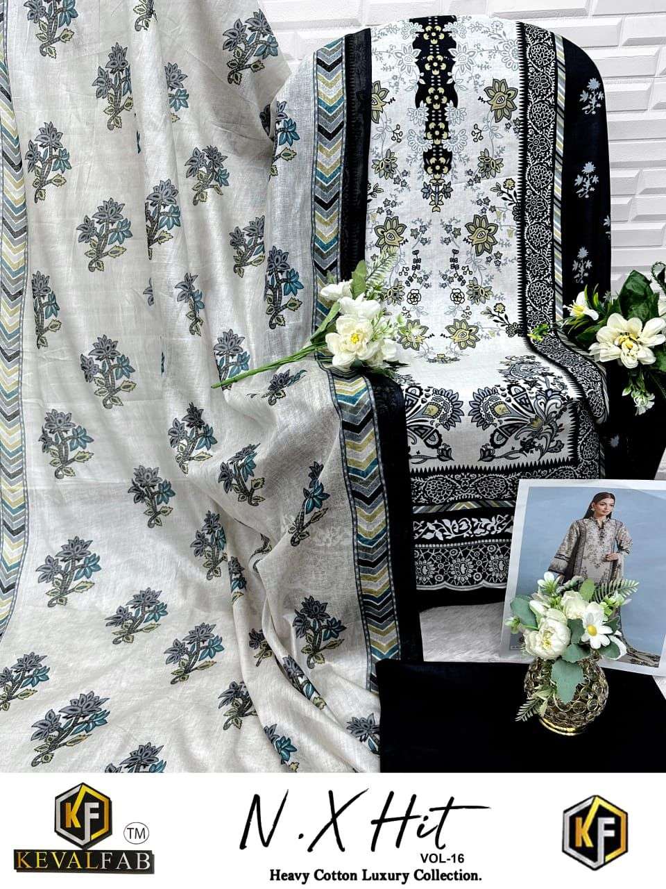 KEVAL FAB NX HIT COTTON LUXURY COLLECTION VOL 16 COTTON DIGITAL PRINTS SALWAR SUIT