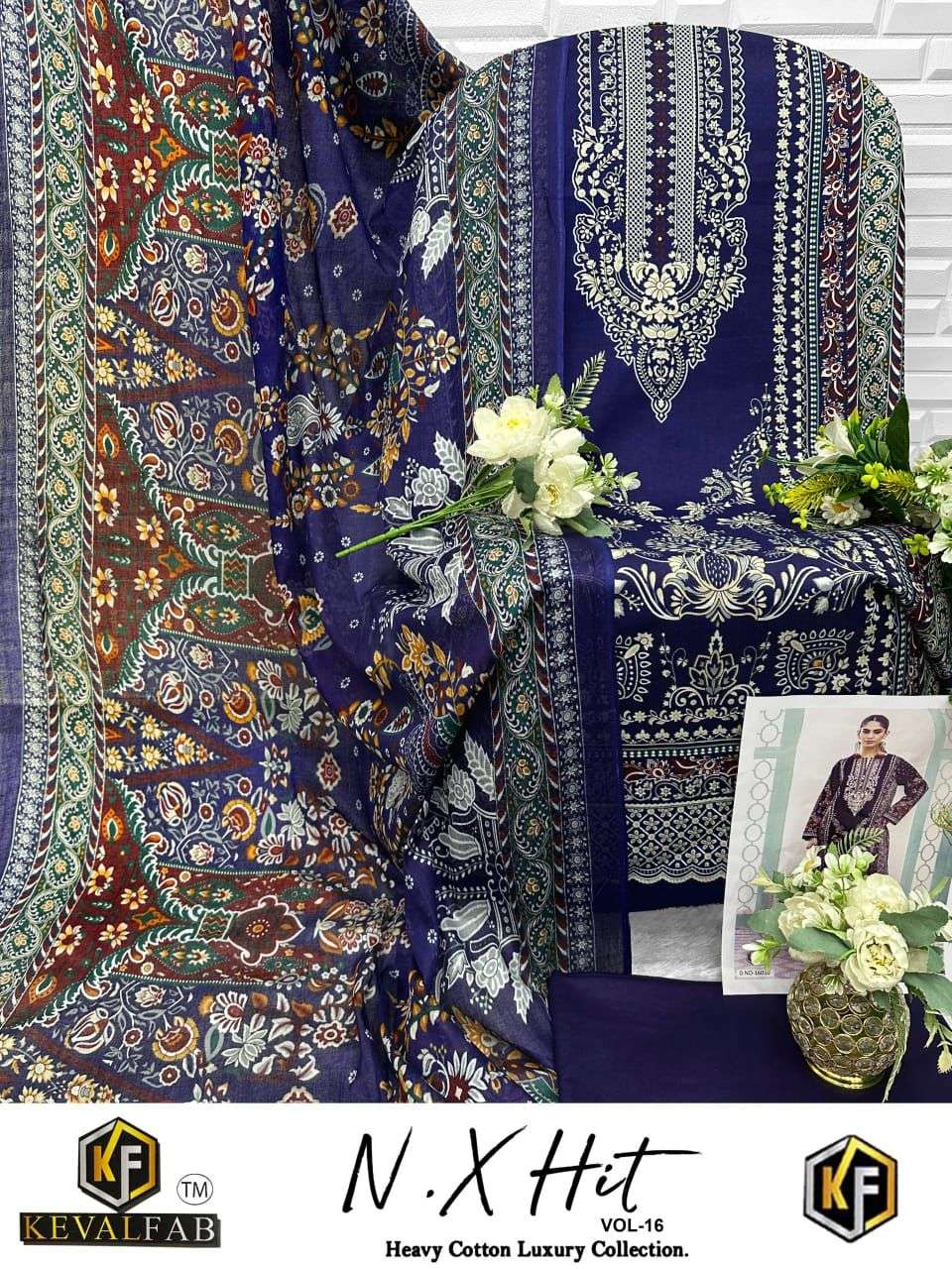 KEVAL FAB NX HIT COTTON LUXURY COLLECTION VOL 16 COTTON DIGITAL PRINTS SALWAR SUIT