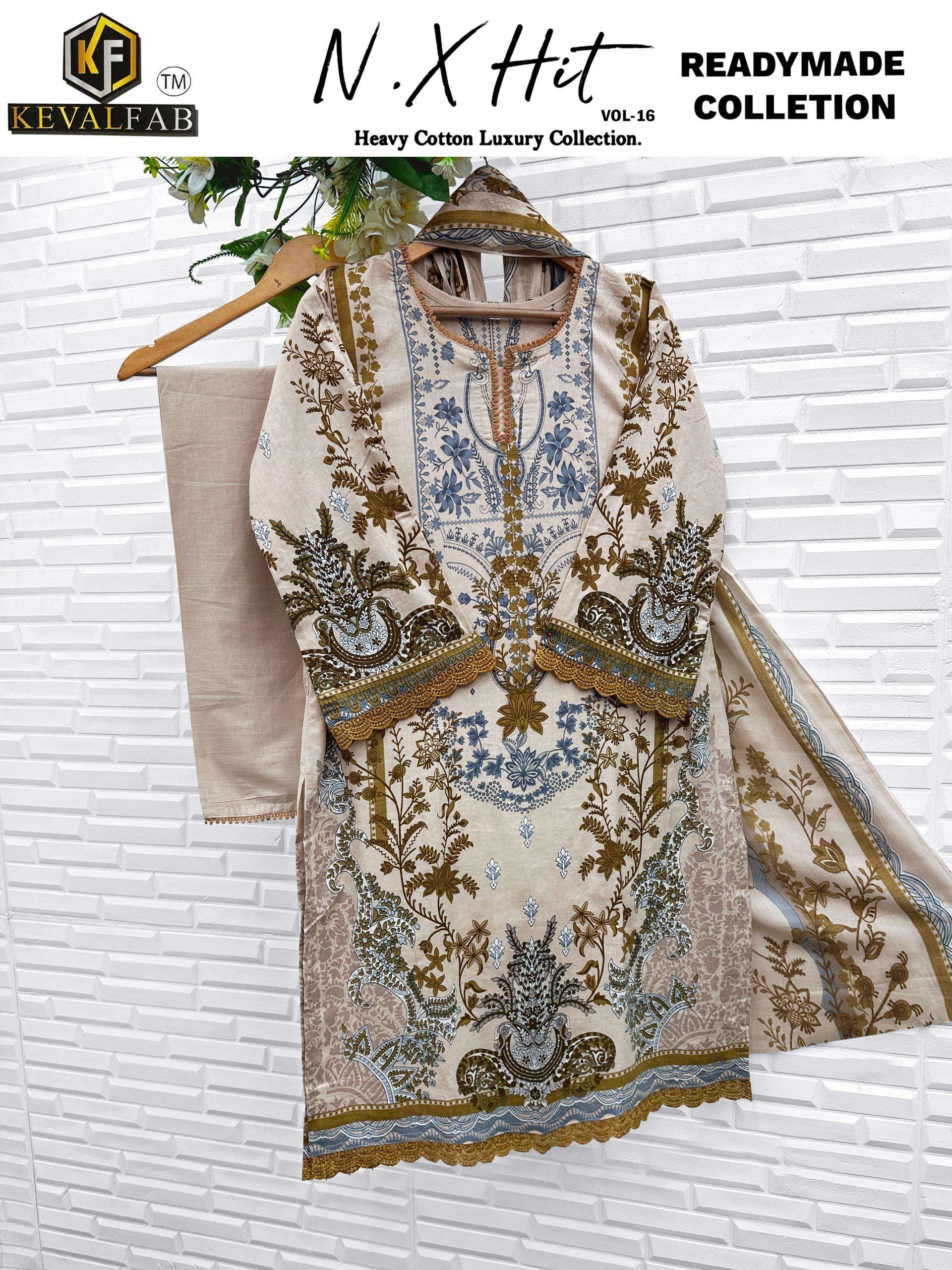 KEVAL FAB NX HIT COTTON LUXURY COLLECTION VOL 16 READY MADE COLLECTION 