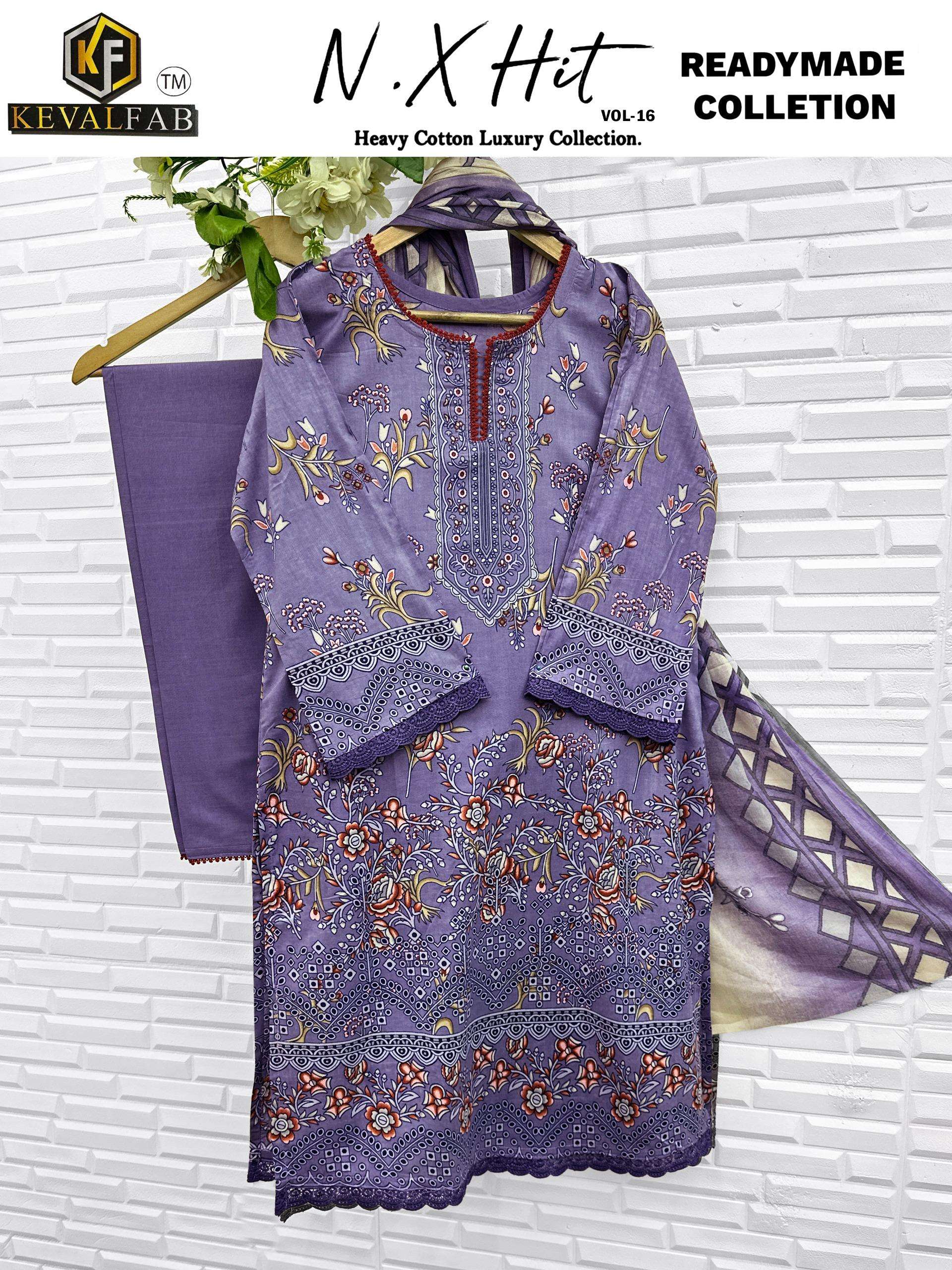 KEVAL FAB NX HIT COTTON LUXURY COLLECTION VOL 16 READY MADE COLLECTION 