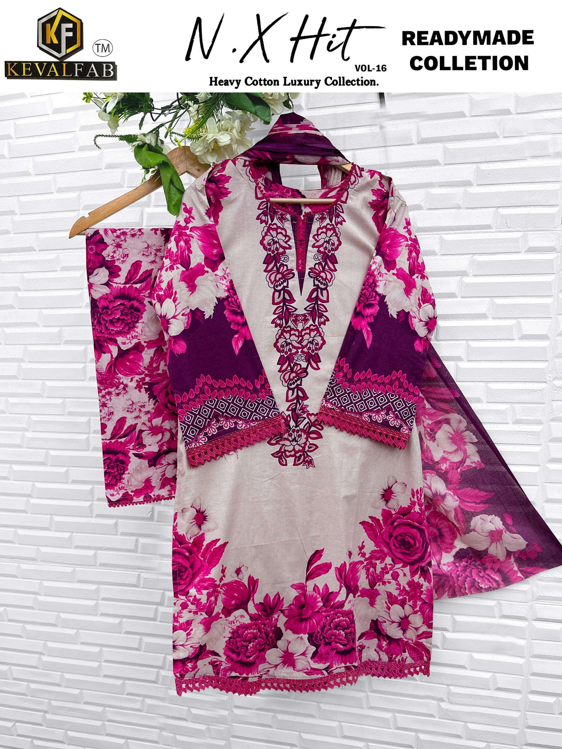 KEVAL FAB NX HIT COTTON LUXURY COLLECTION VOL 16 READY MADE COLLECTION 