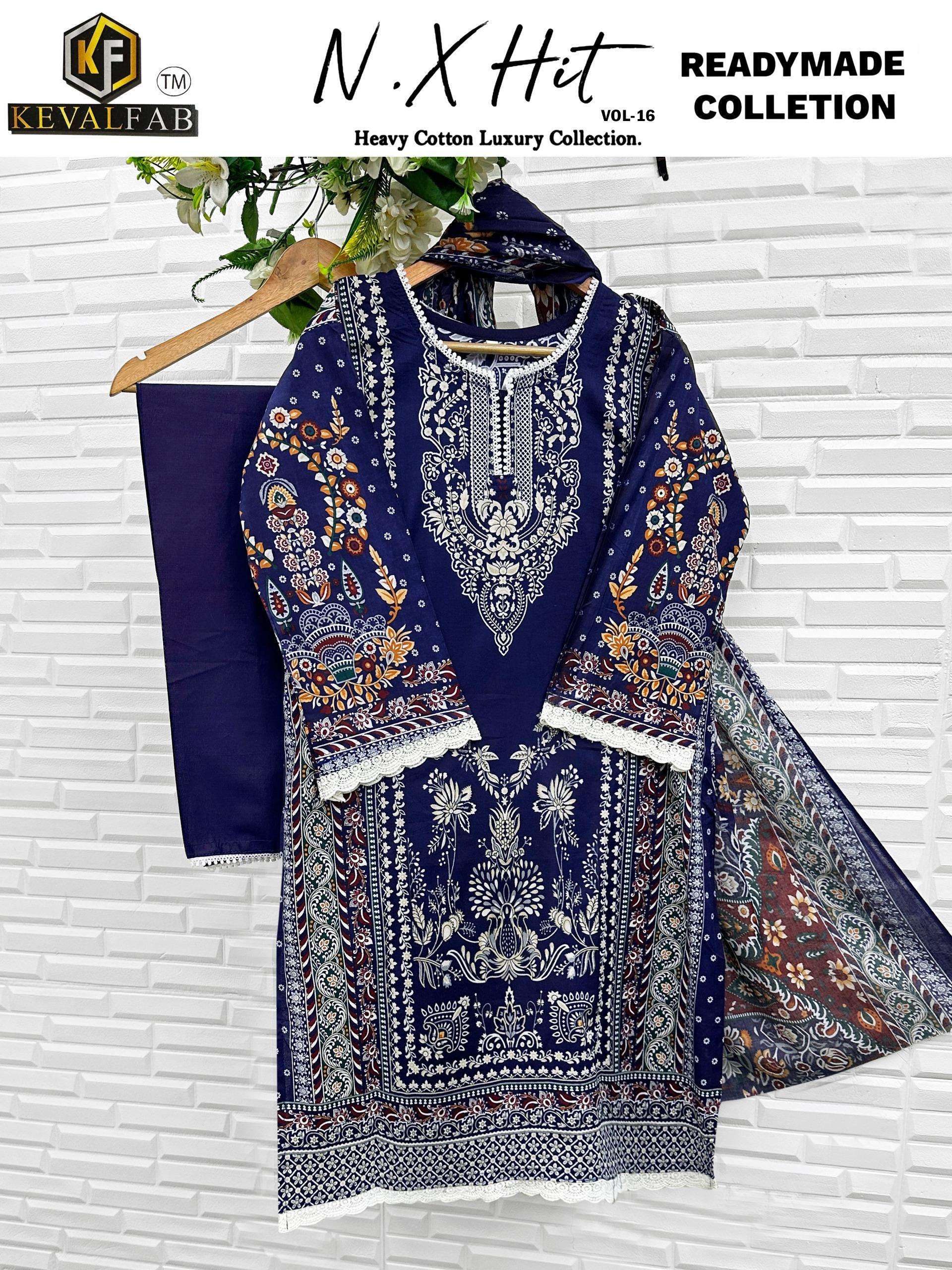 KEVAL FAB NX HIT COTTON LUXURY COLLECTION VOL 16 READY MADE COLLECTION 