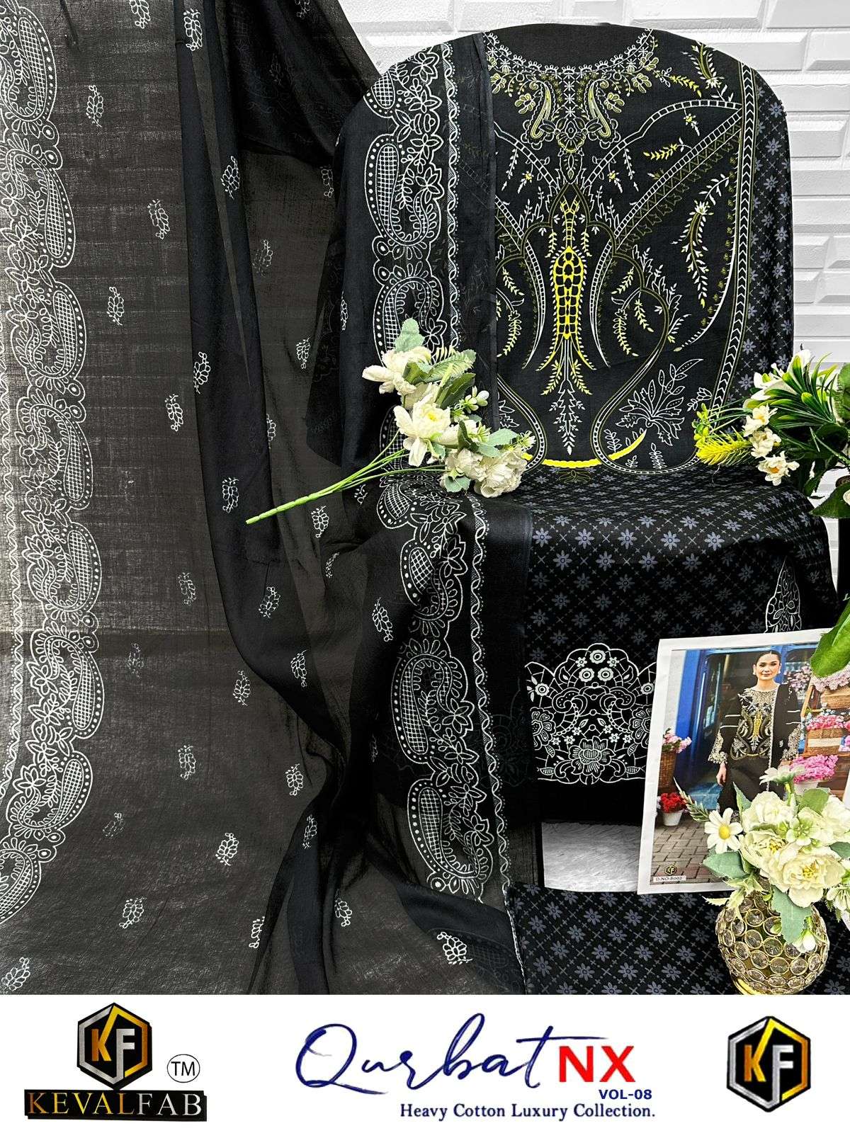 KEVAL FAB QURBAT NX VOL 8 NEW DESIGNS COTTON DIGITAL PRINTS SALWAR SUIT