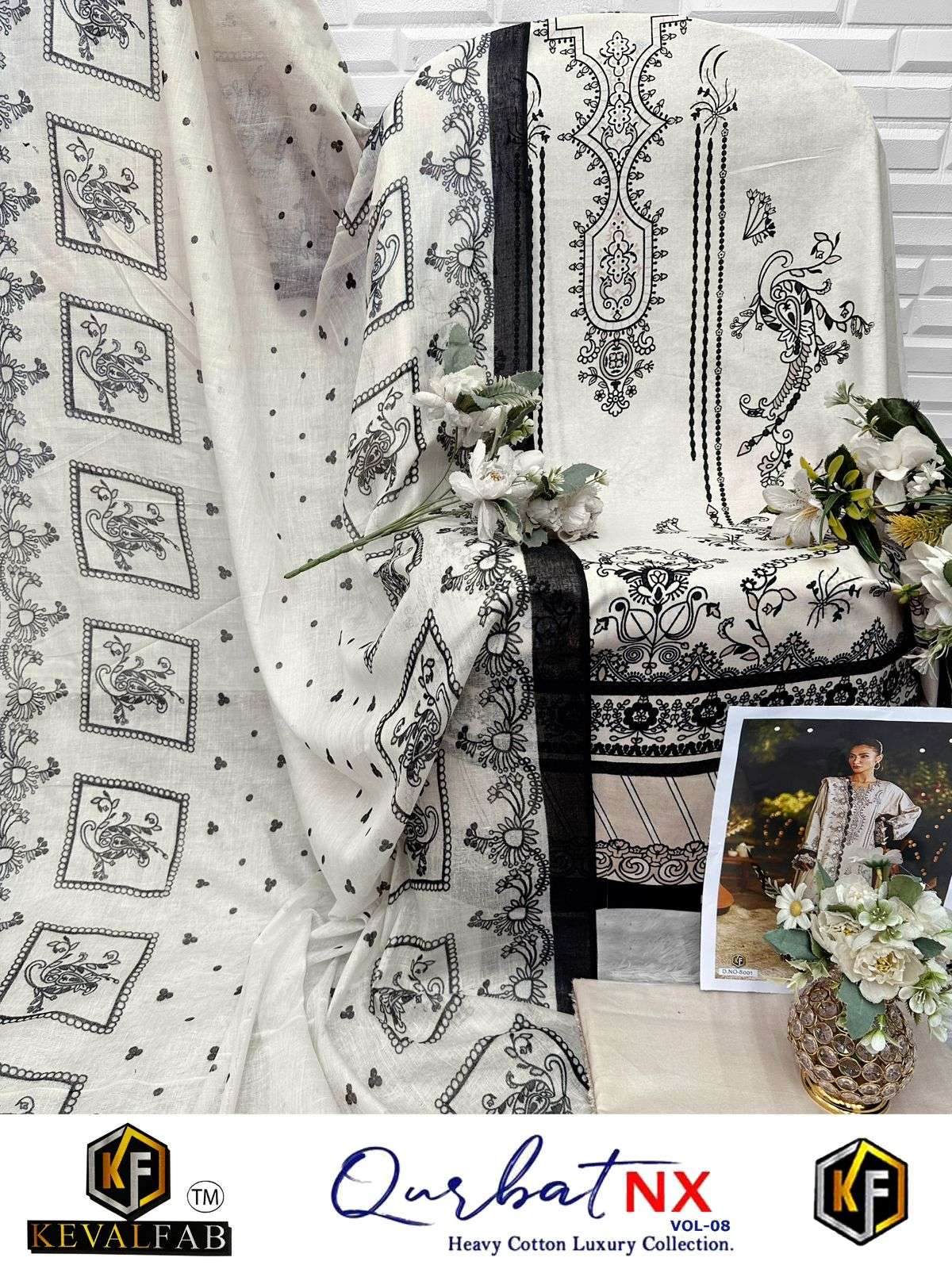 KEVAL FAB QURBAT NX VOL 8 NEW DESIGNS COTTON DIGITAL PRINTS SALWAR SUIT