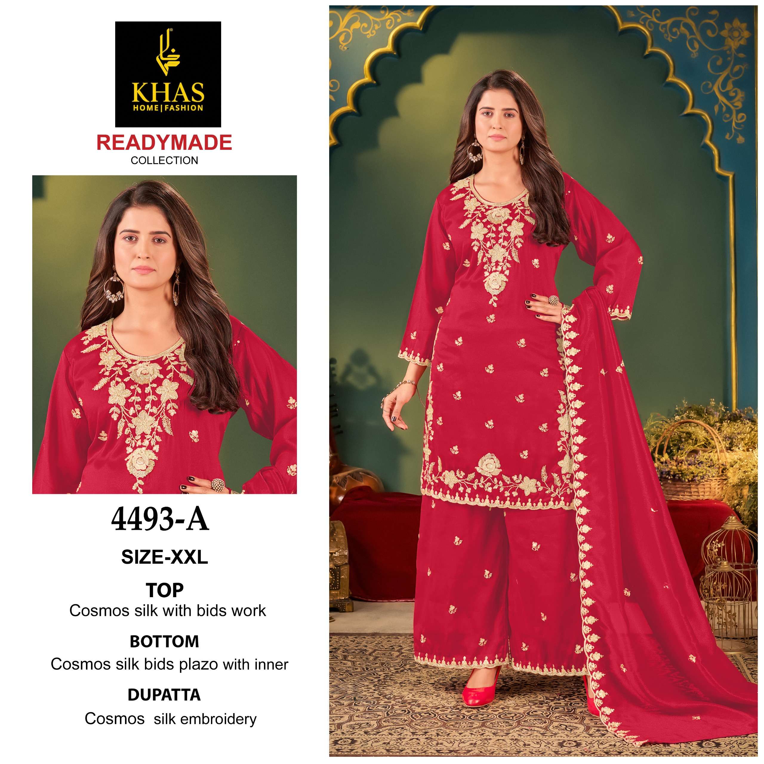 KHAS FASHION D NO 4493 COSMOS SILK HEAVY DESIGNER READY MADE SUIT
