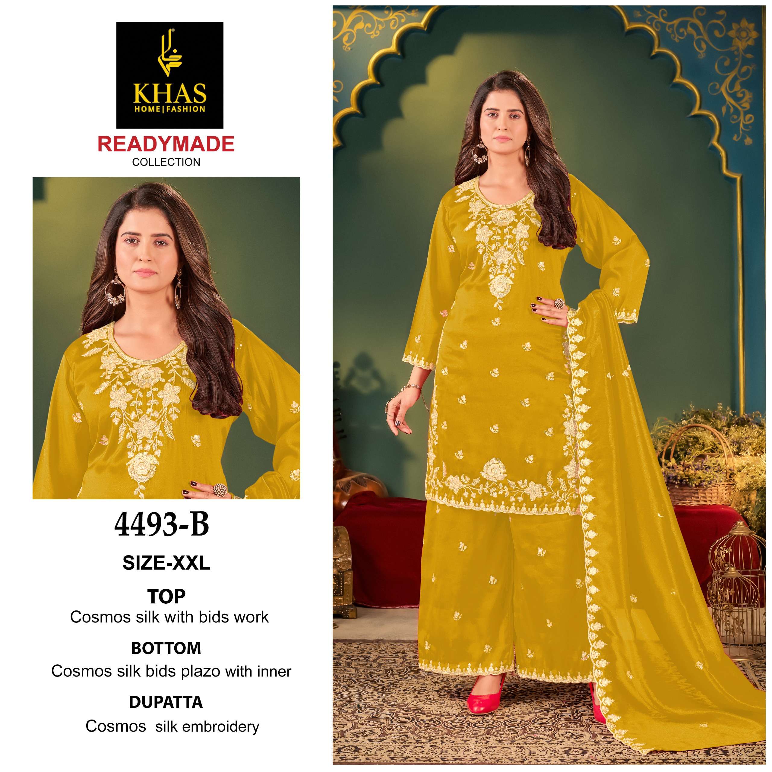 KHAS FASHION D NO 4493 COSMOS SILK HEAVY DESIGNER READY MADE SUIT