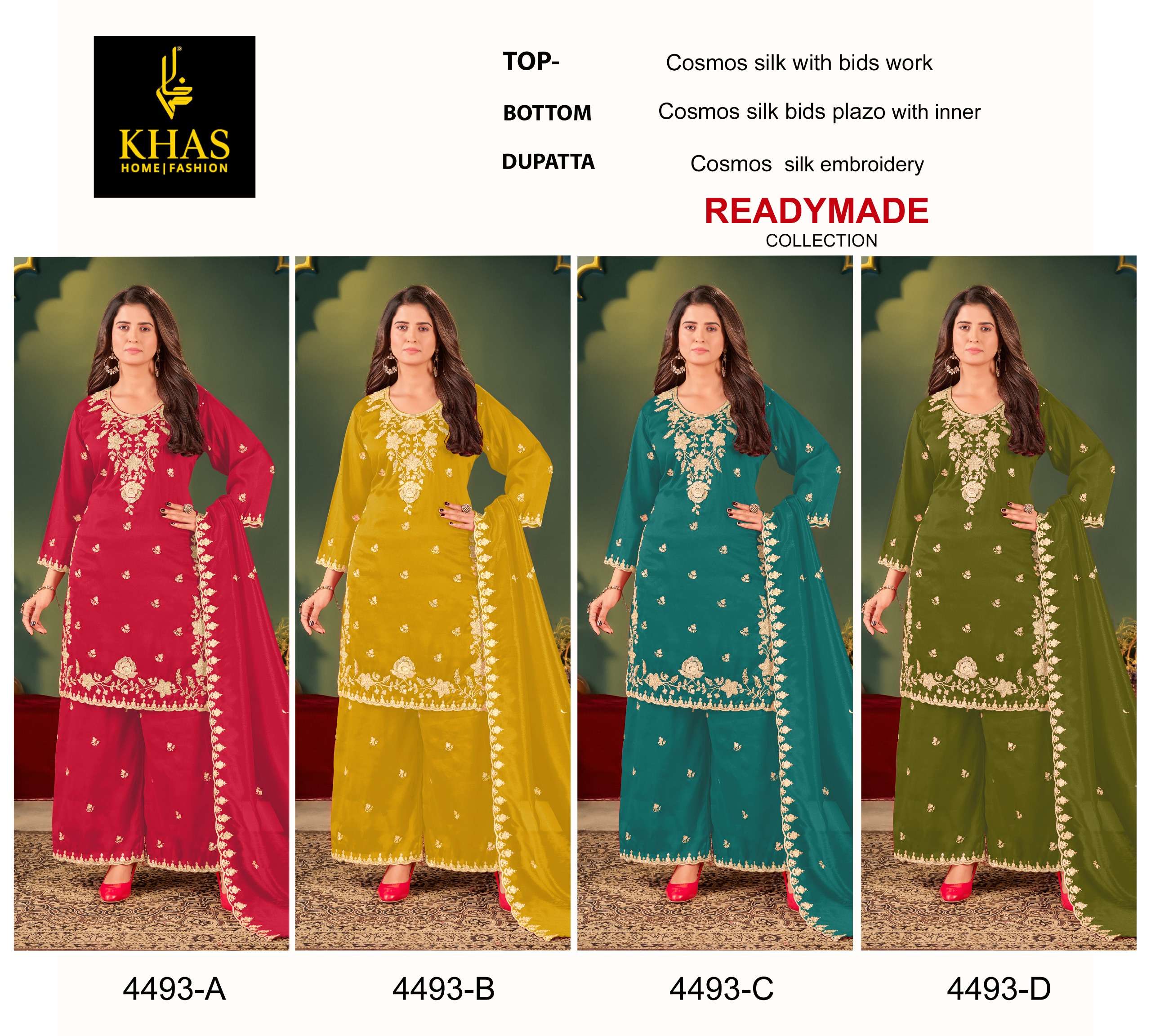 KHAS FASHION D NO 4493 COSMOS SILK HEAVY DESIGNER READY MADE SUIT
