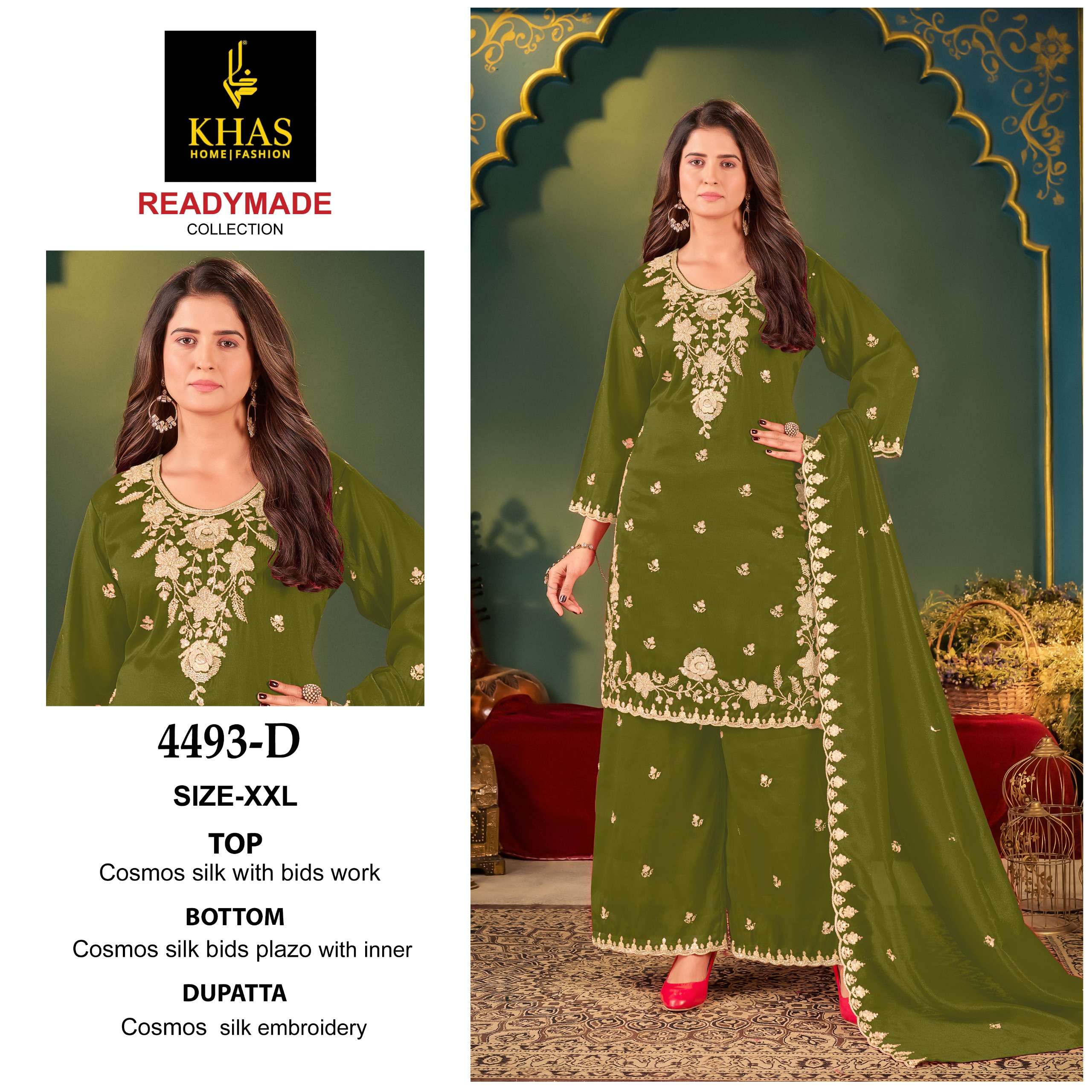 KHAS FASHION D NO 4493 COSMOS SILK HEAVY DESIGNER READY MADE SUIT
