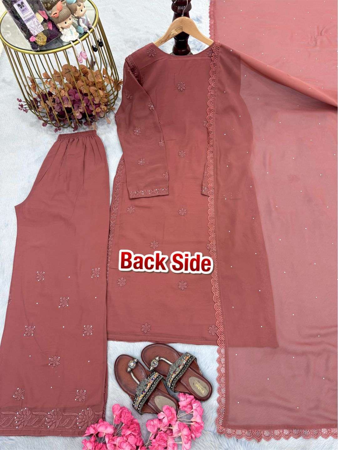 LADY LOOK 025 CHIKANKARI GEORGETTE FANCY DESIGNER LADIES SUIT