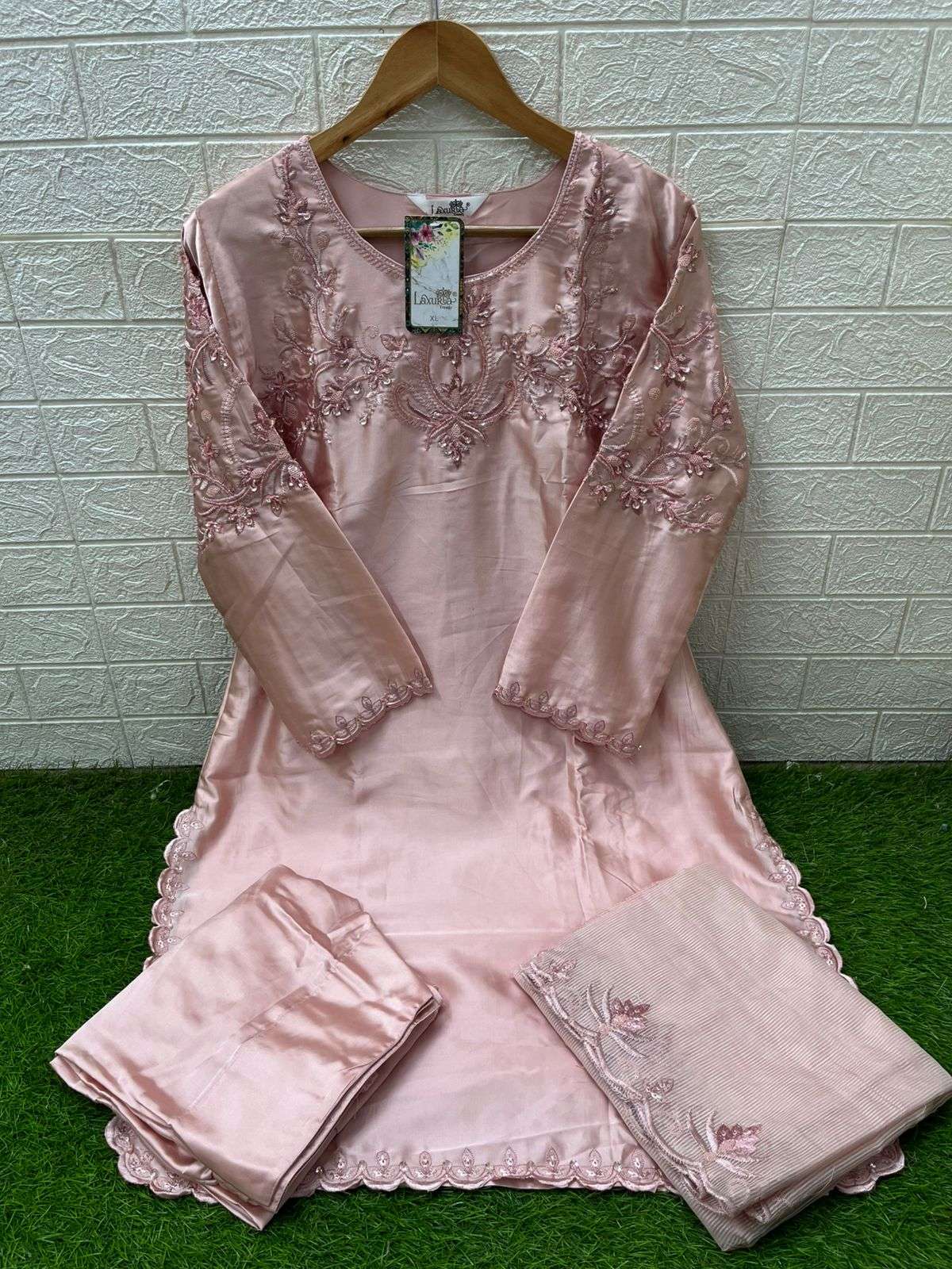 LAXURIA TRENDZ D NO 1587 SATIN BEAUTIFUL DESIGNER LOOK FARSHI SALWAR SUIT