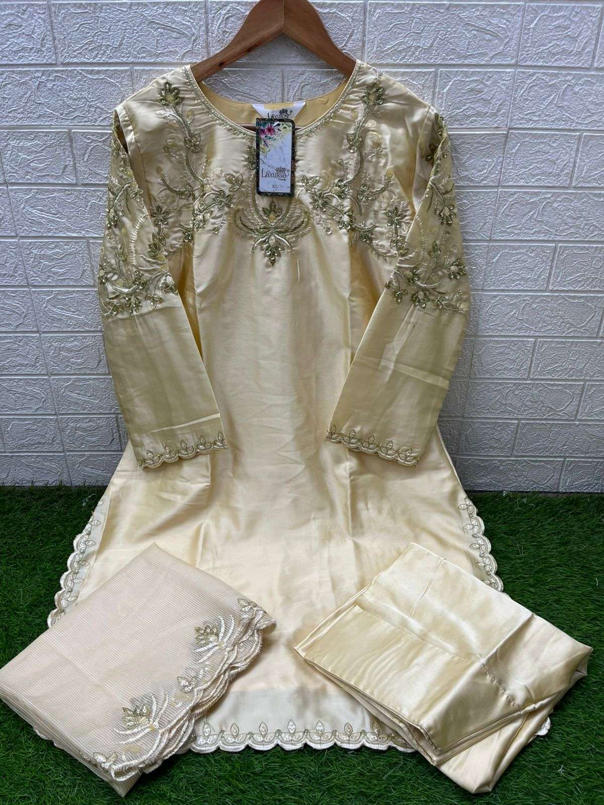 LAXURIA TRENDZ D NO 1587 SATIN BEAUTIFUL DESIGNER LOOK FARSHI SALWAR SUIT