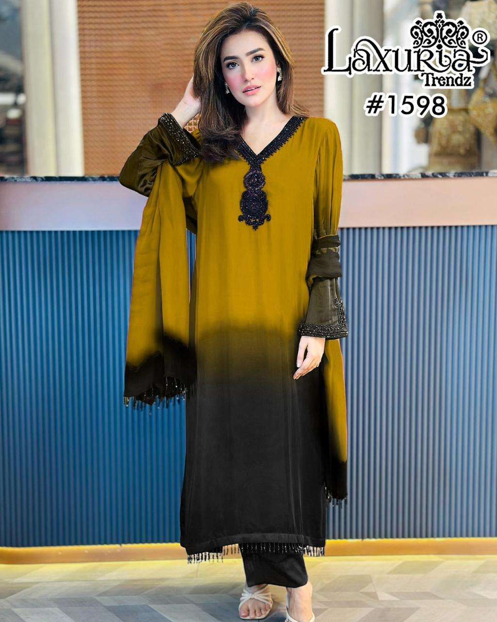 LAXURIA TRENDZ D NO 1598 SHADEED FABRIC BEAUTIFUL DESIGNER LOOK SUIT