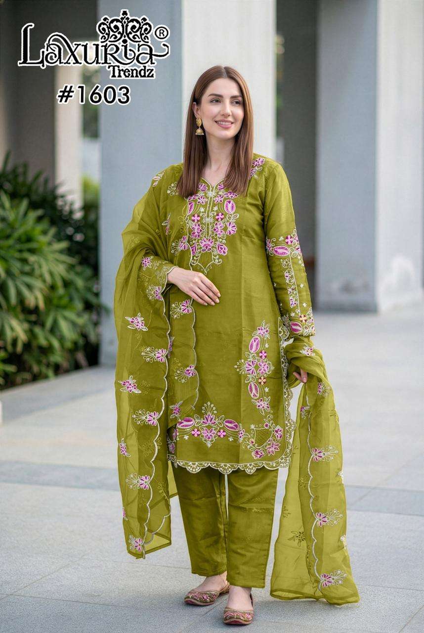 LAXURIA TRENDZ D NO 1603 SILK BEAUTIFUL PAKISTANI LOOK DESIGNER LADIES SUIT