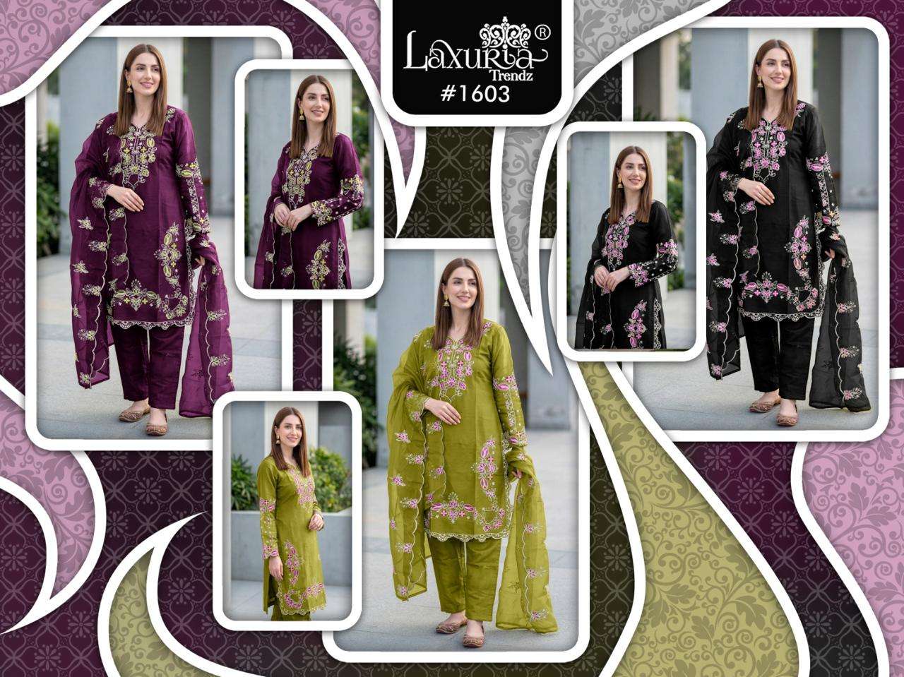 LAXURIA TRENDZ D NO 1603 SILK BEAUTIFUL PAKISTANI LOOK DESIGNER LADIES SUIT