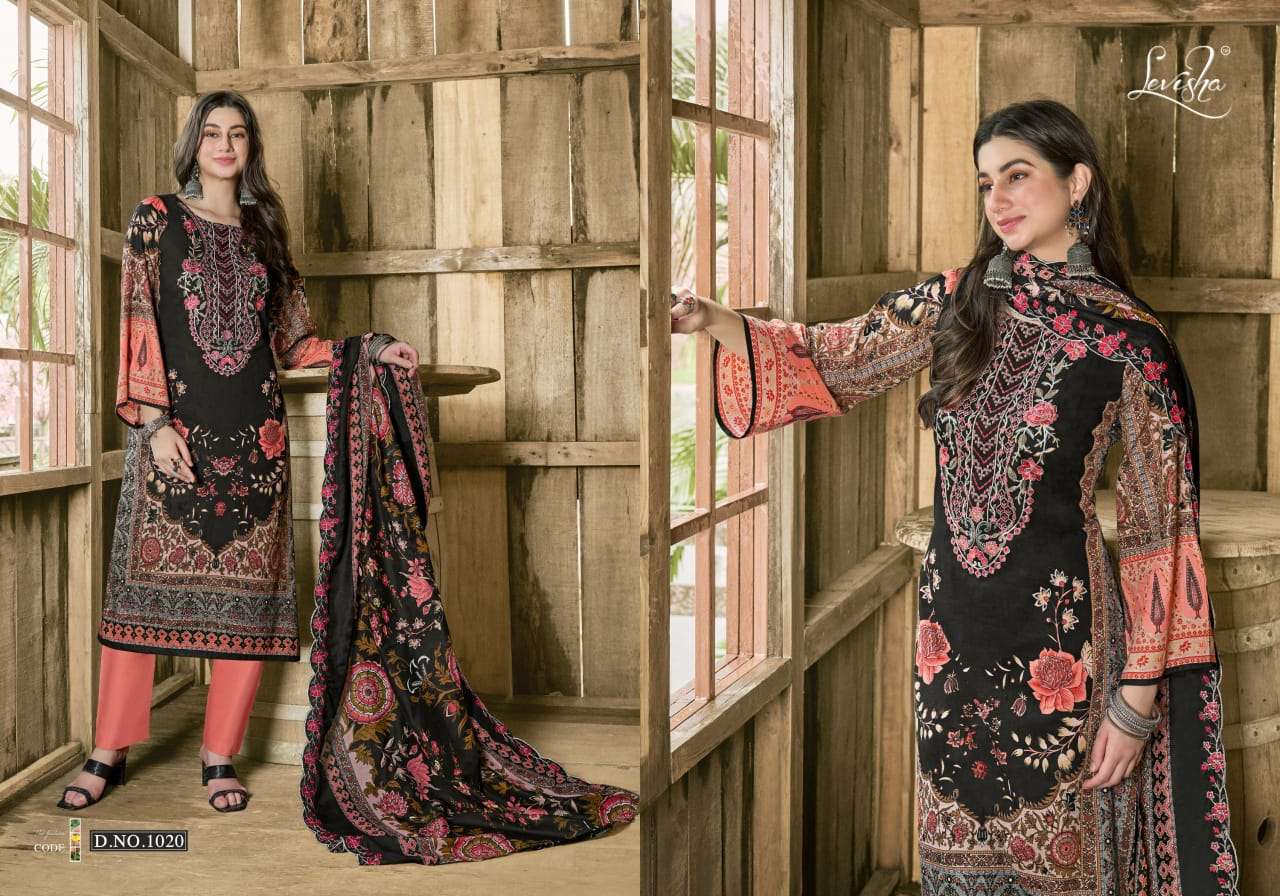 LEVISHA MASHAKALI LAWN COTTON DIGITAL PRINT WITH FANCY WORK SUIT