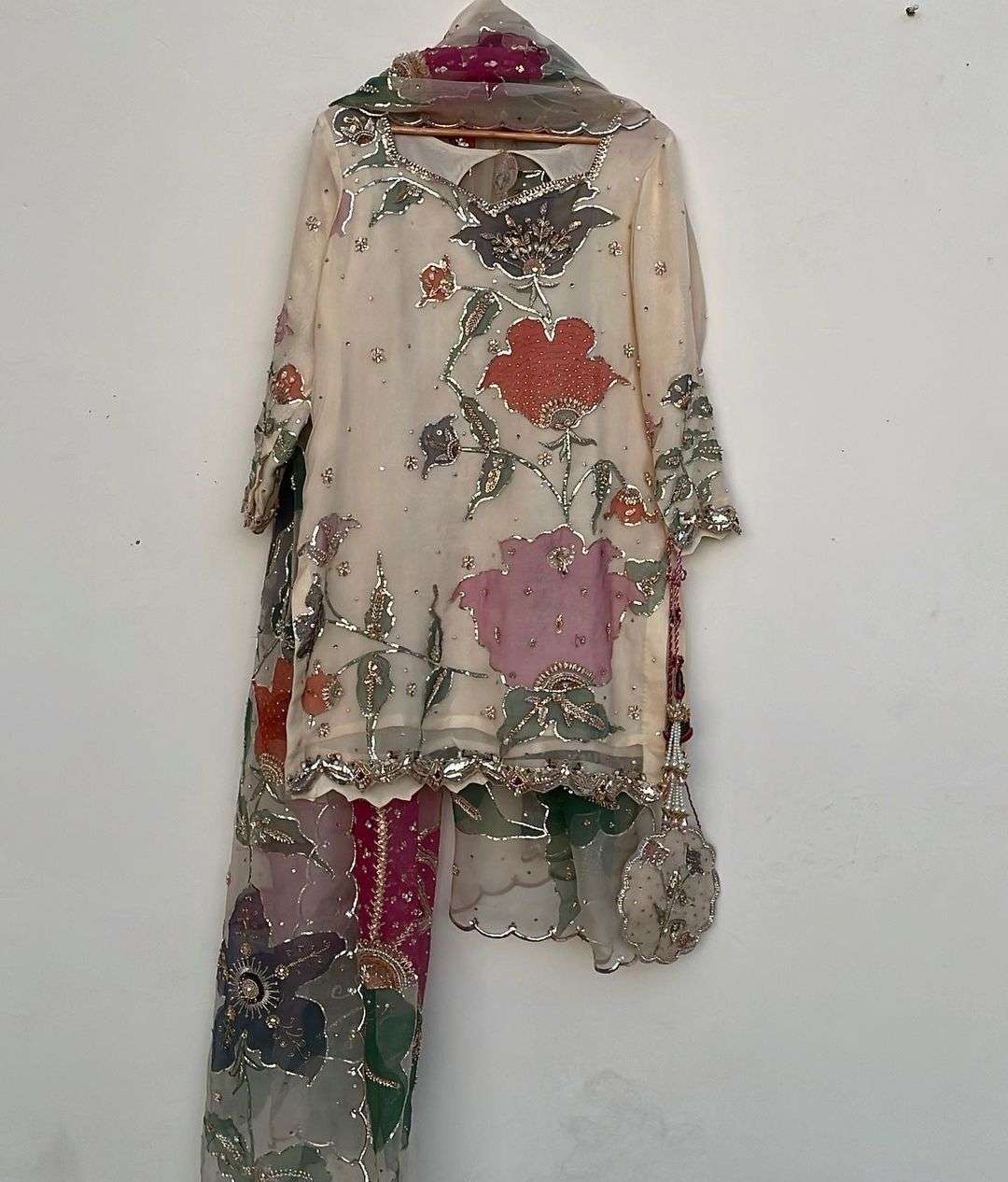 LG 1877 CHINON HEAVY EMBROIDERY DESIGNER FESTIVE WEAR GHARARA SUIT