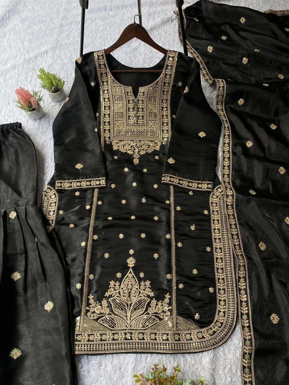 LG 2056 FOX GEORGETTE EMBROIDERY DESIGNER WORK PARTY WEAR LADIES SUIT