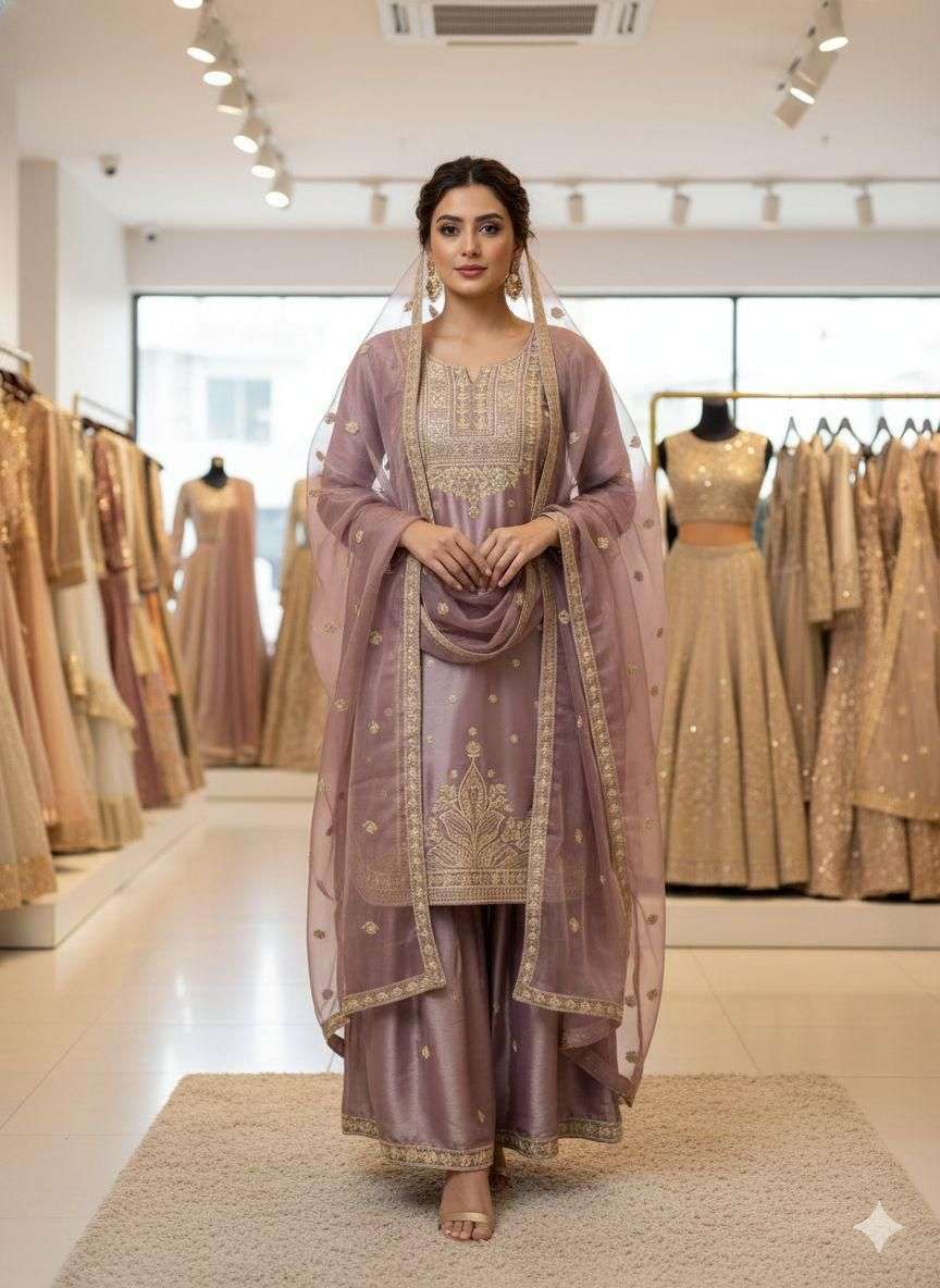 LG 2056 FOX GEORGETTE EMBROIDERY DESIGNER WORK PARTY WEAR LADIES SUIT
