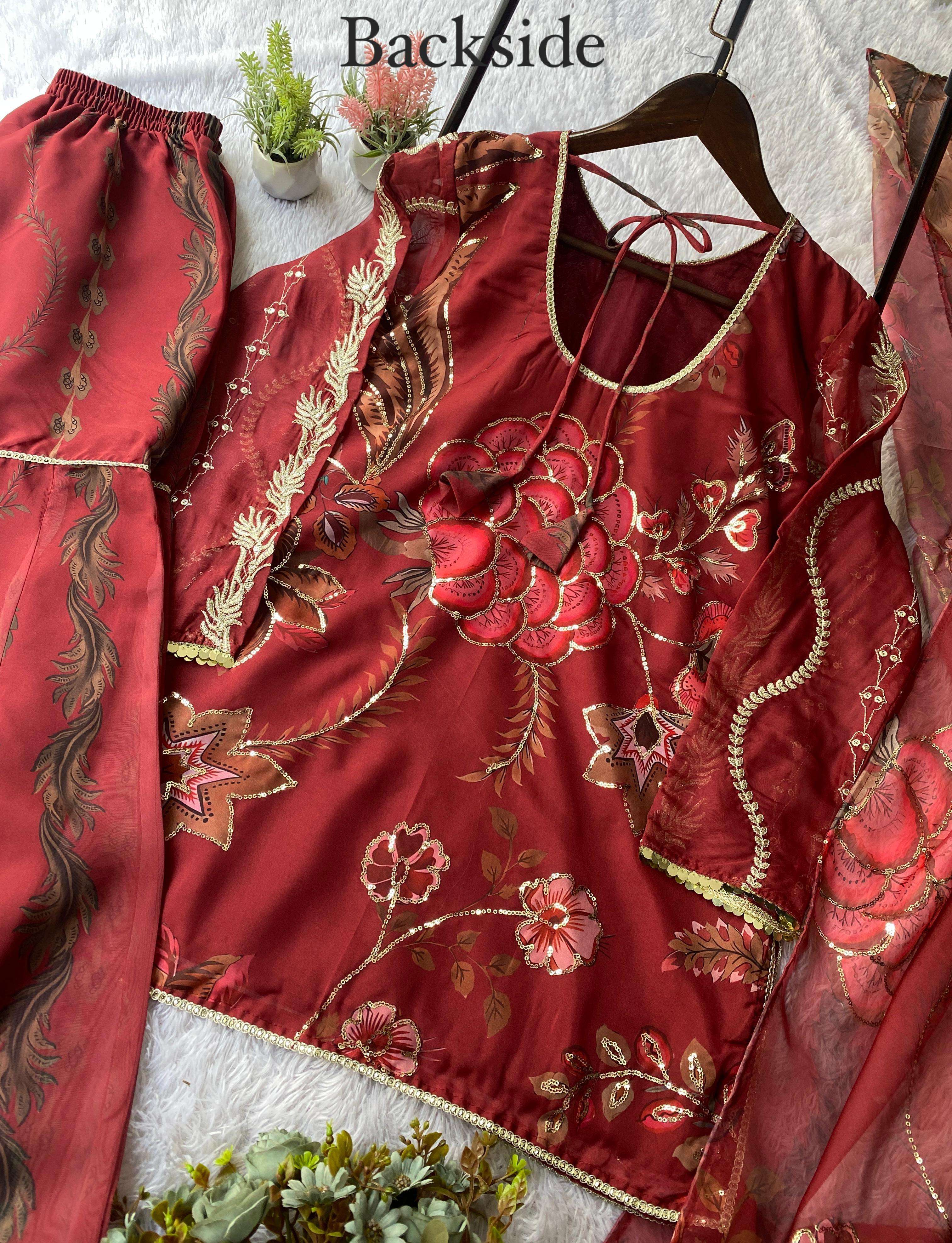 LG 2066 ORGANZA BEAUTIFUL DESIGNER WEDDING WEAR LADIES SHARARA SUIT