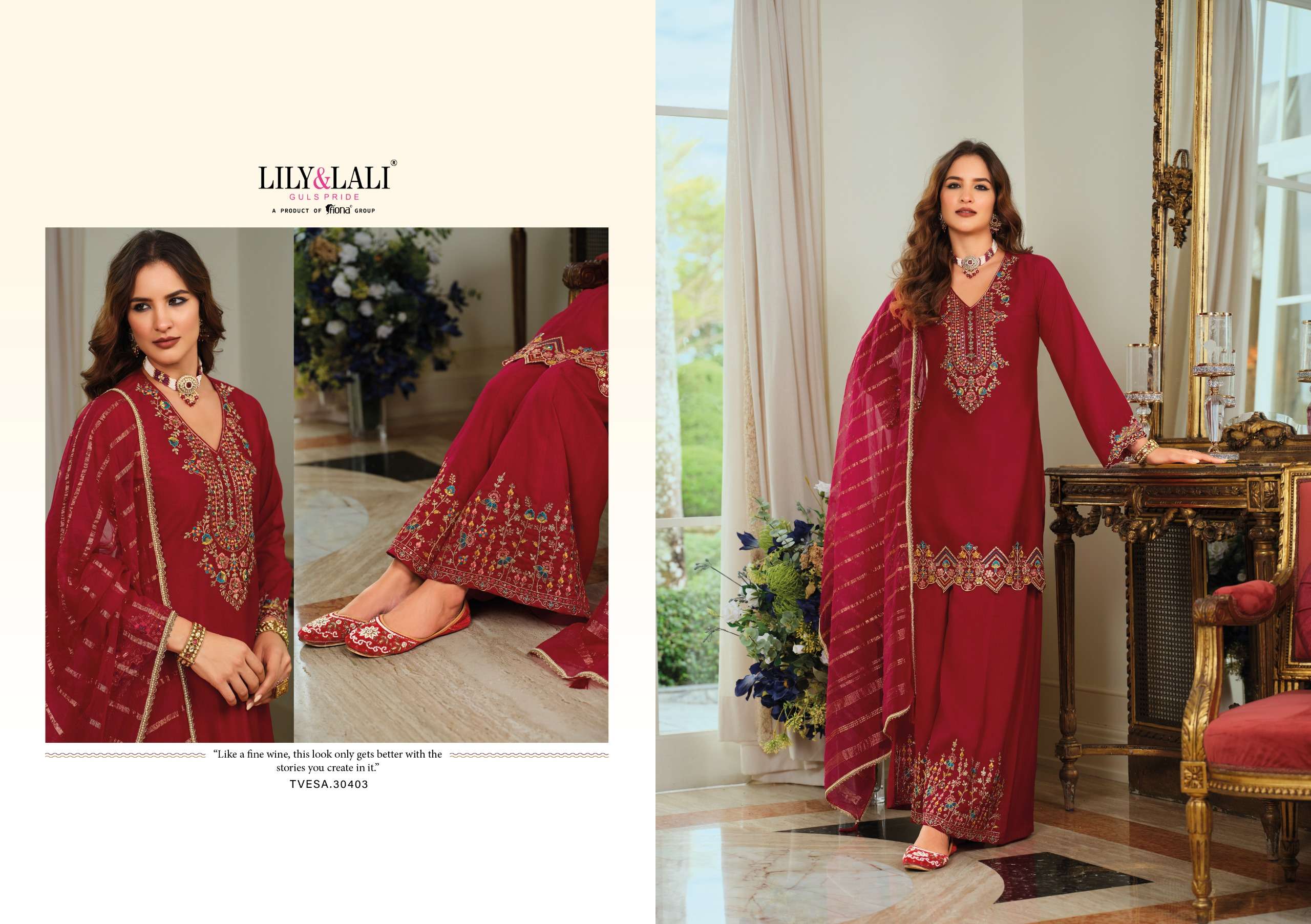 LILY AND LALI TVESA SILK BEAUTIFUL EMBROIDERY DESIGNER PARTY WEAR LADIES SUIT