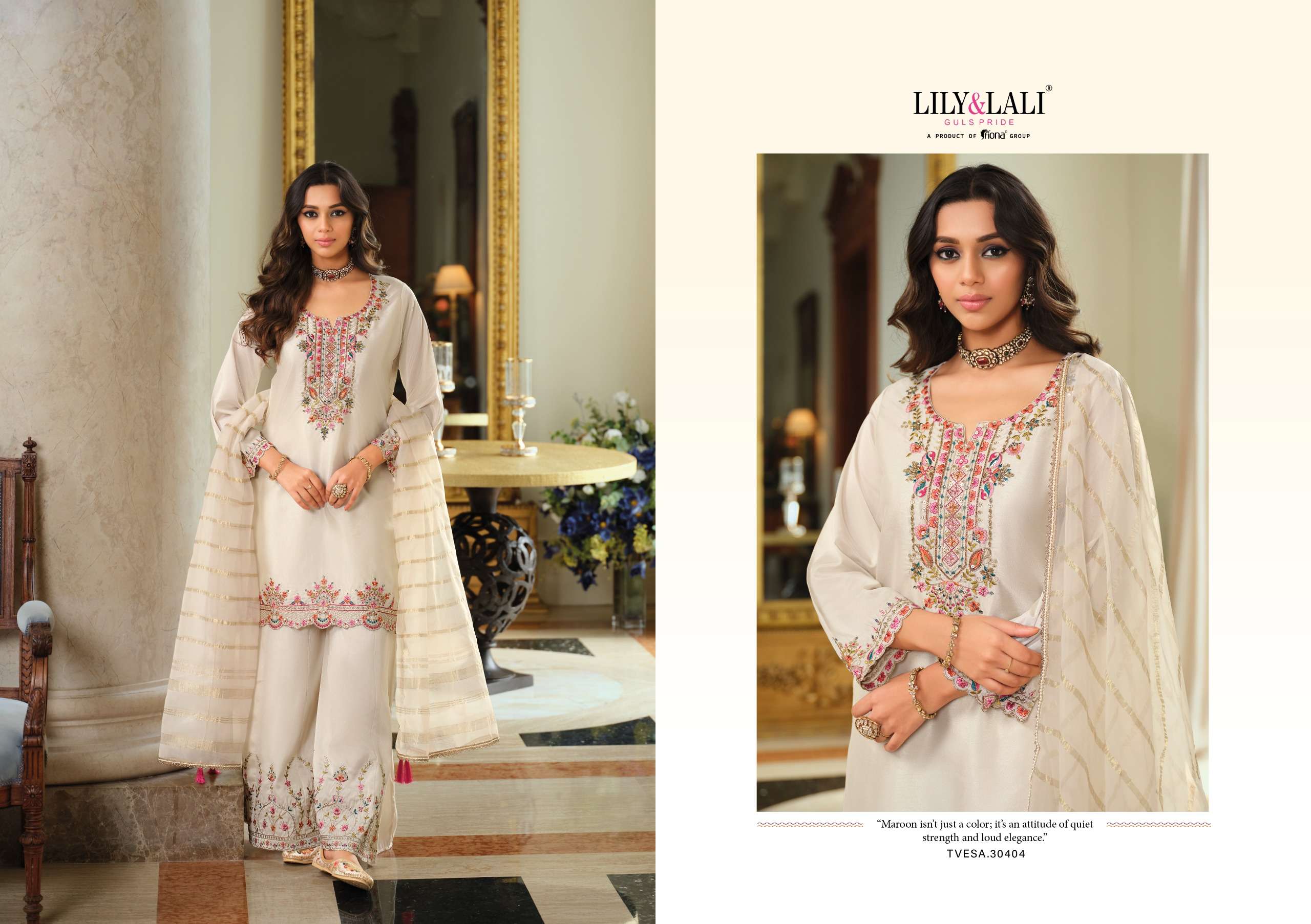 LILY AND LALI TVESA SILK BEAUTIFUL EMBROIDERY DESIGNER PARTY WEAR LADIES SUIT