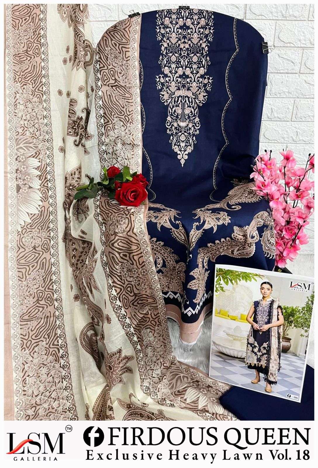 LSM GALLERIA PARIAN DREAM VOL 18 NEW DESIGNS LAWN COTTON DIGITAL PRINTS SUIT