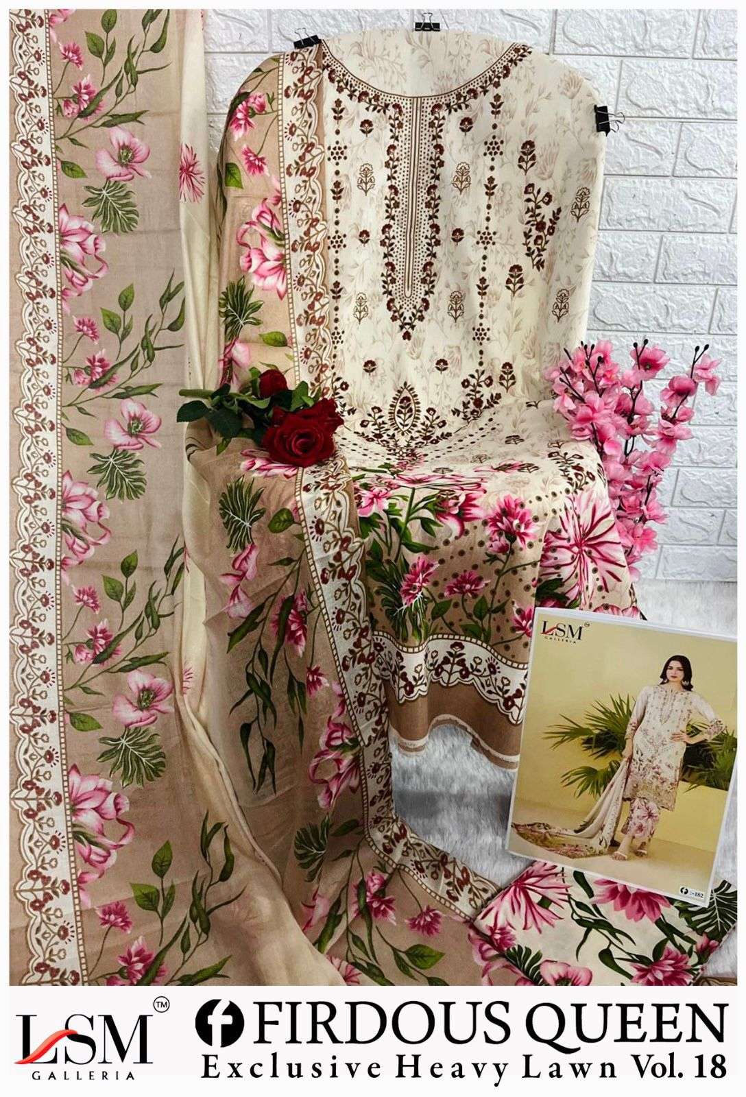 LSM GALLERIA PARIAN DREAM VOL 18 NEW DESIGNS LAWN COTTON DIGITAL PRINTS SUIT