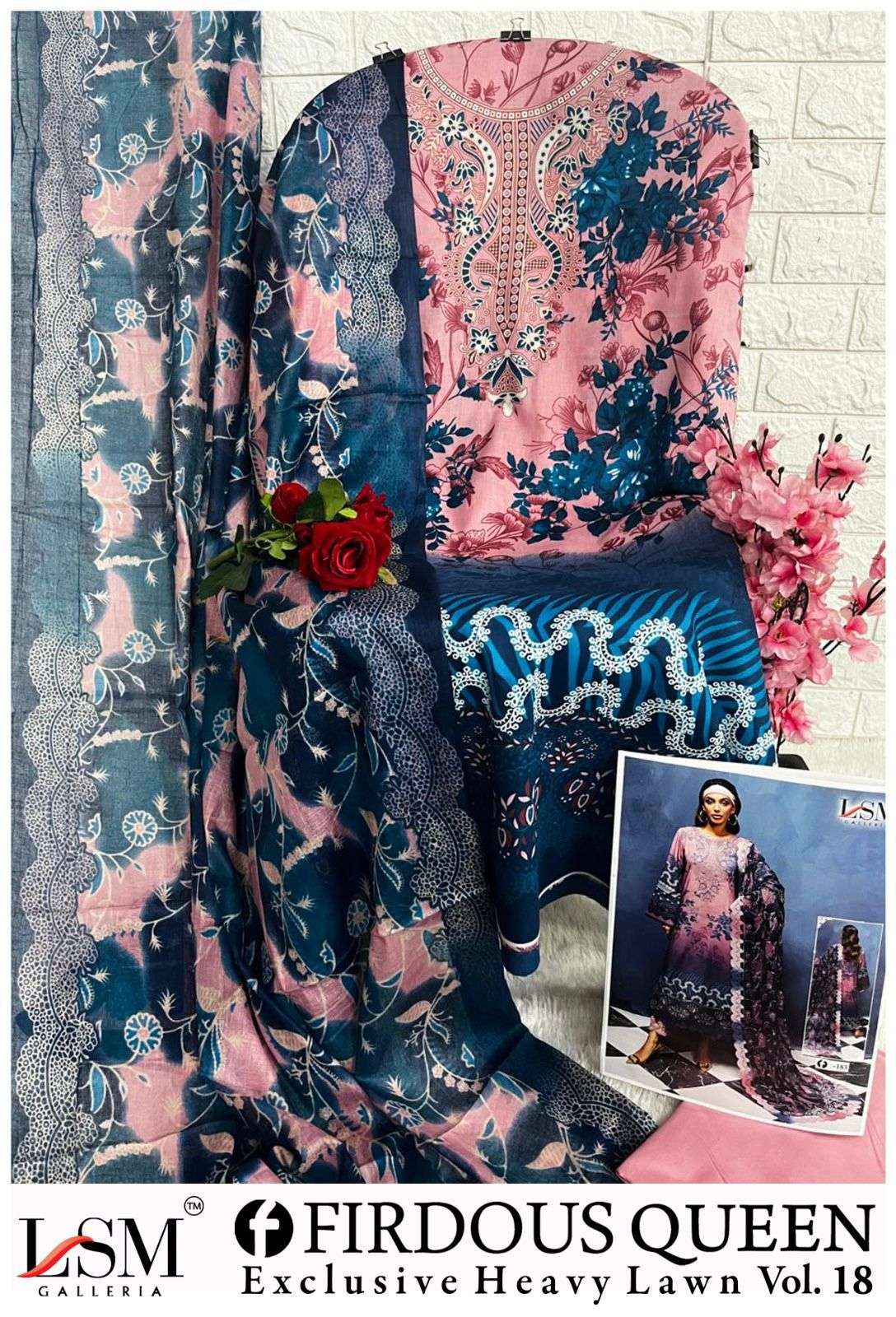 LSM GALLERIA PARIAN DREAM VOL 18 NEW DESIGNS LAWN COTTON DIGITAL PRINTS SUIT