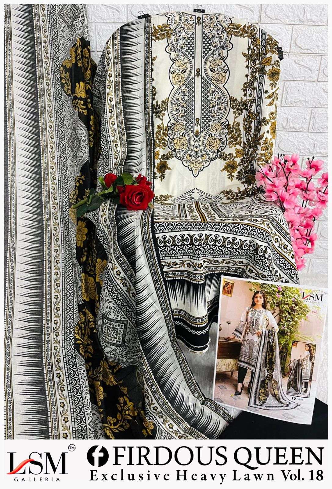 LSM GALLERIA PARIAN DREAM VOL 18 NEW DESIGNS LAWN COTTON DIGITAL PRINTS SUIT
