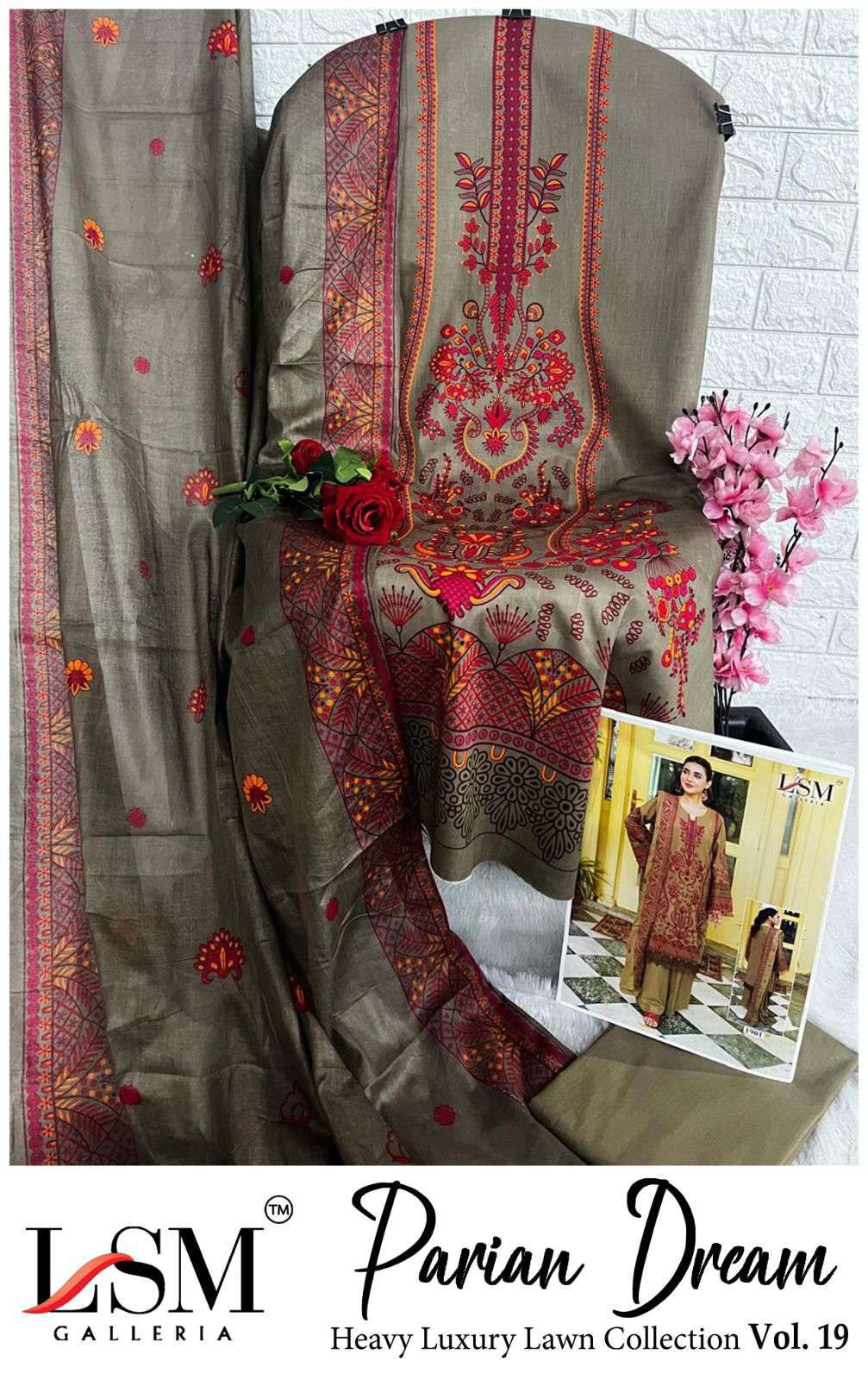 LSM GALLERIA PARIAN DREAM VOL 19 LAWN COTTON DIGITAL PRINT SALWAR SUIT