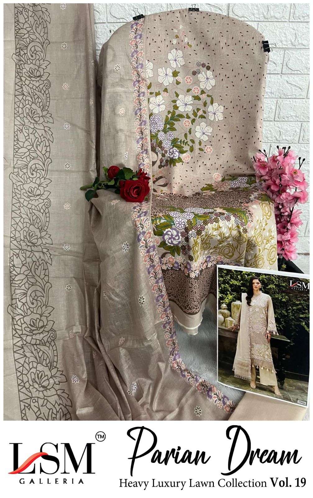 LSM GALLERIA PARIAN DREAM VOL 19 LAWN COTTON DIGITAL PRINT SALWAR SUIT
