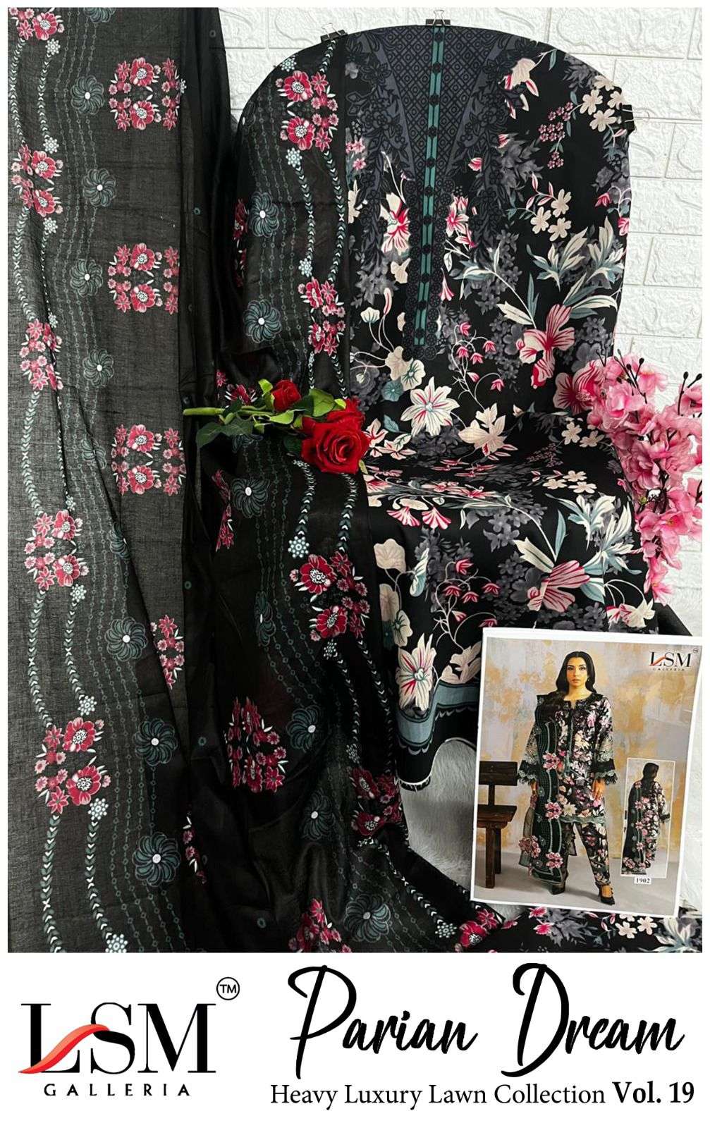 LSM GALLERIA PARIAN DREAM VOL 19 LAWN COTTON DIGITAL PRINT SALWAR SUIT