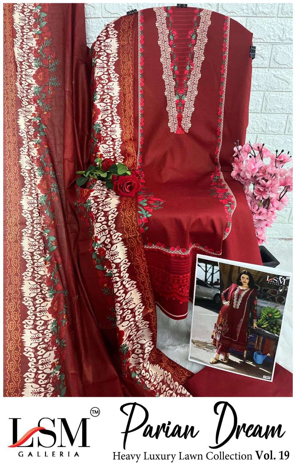 LSM GALLERIA PARIAN DREAM VOL 19 LAWN COTTON DIGITAL PRINT SALWAR SUIT