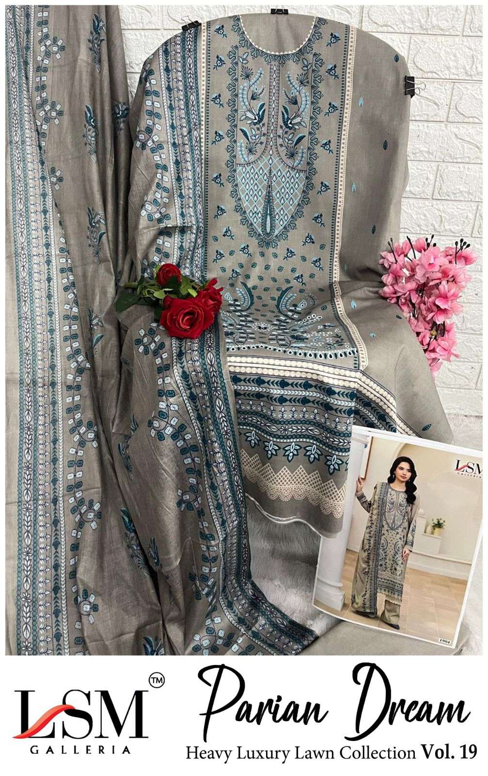 LSM GALLERIA PARIAN DREAM VOL 19 LAWN COTTON DIGITAL PRINT SALWAR SUIT