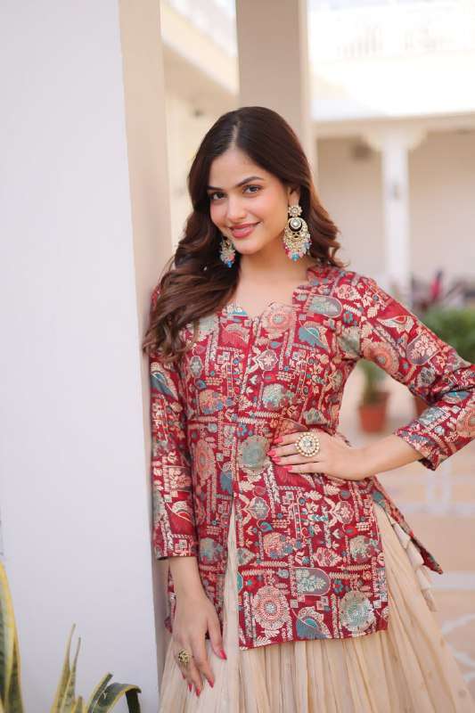 LW 7157 JACQUARD DESIGNER WORK FESTIVE WEAR LEHENGA CHOLI 