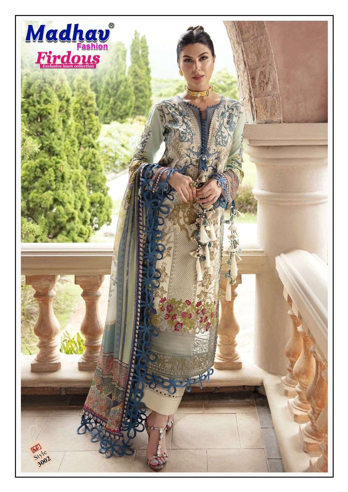 MADHAV FASHION FIRDOUS VOL 3 LAWN COTTON DIGITAL PRINTS SUIT