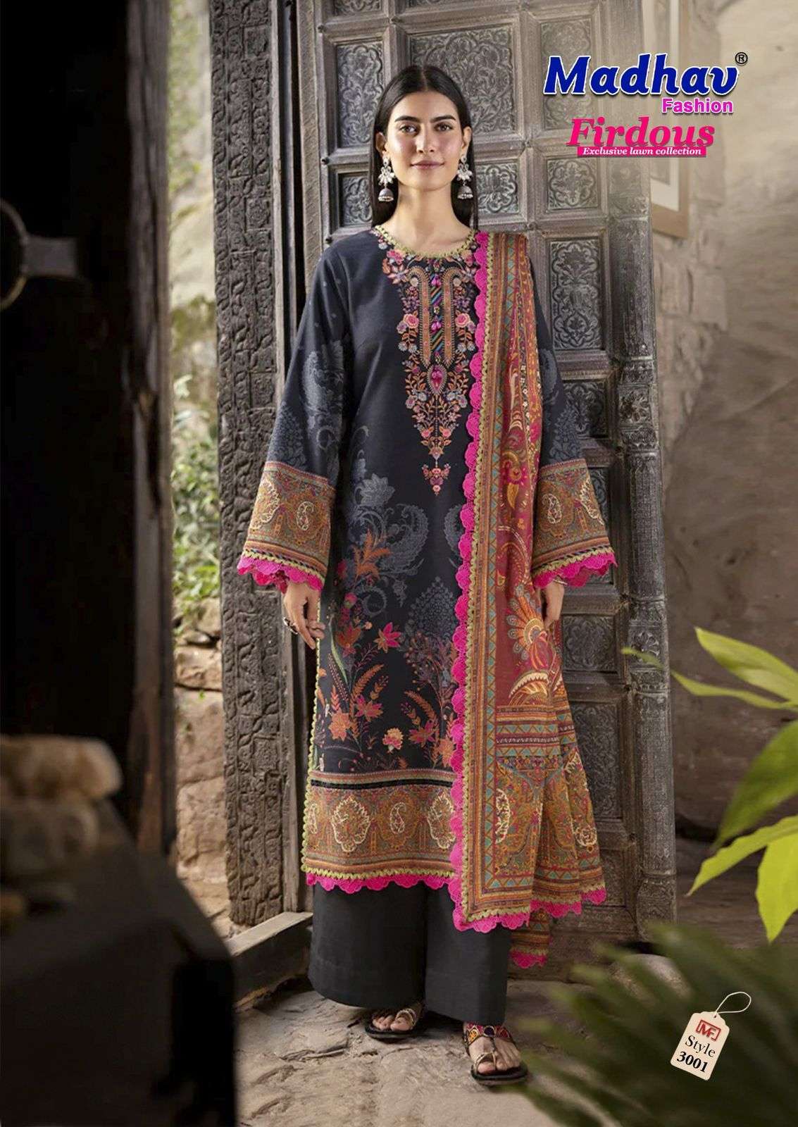 MADHAV FASHION FIRDOUS VOL 3 LAWN COTTON DIGITAL PRINTS SUIT