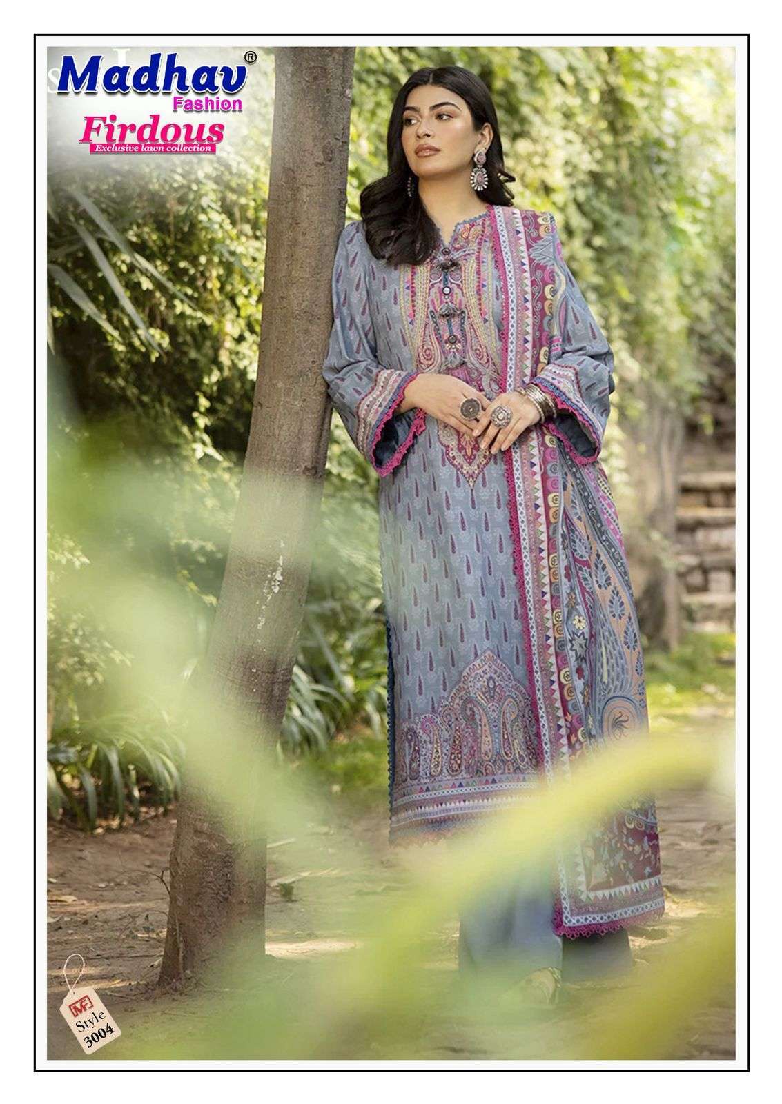 MADHAV FASHION FIRDOUS VOL 3 LAWN COTTON DIGITAL PRINTS SUIT