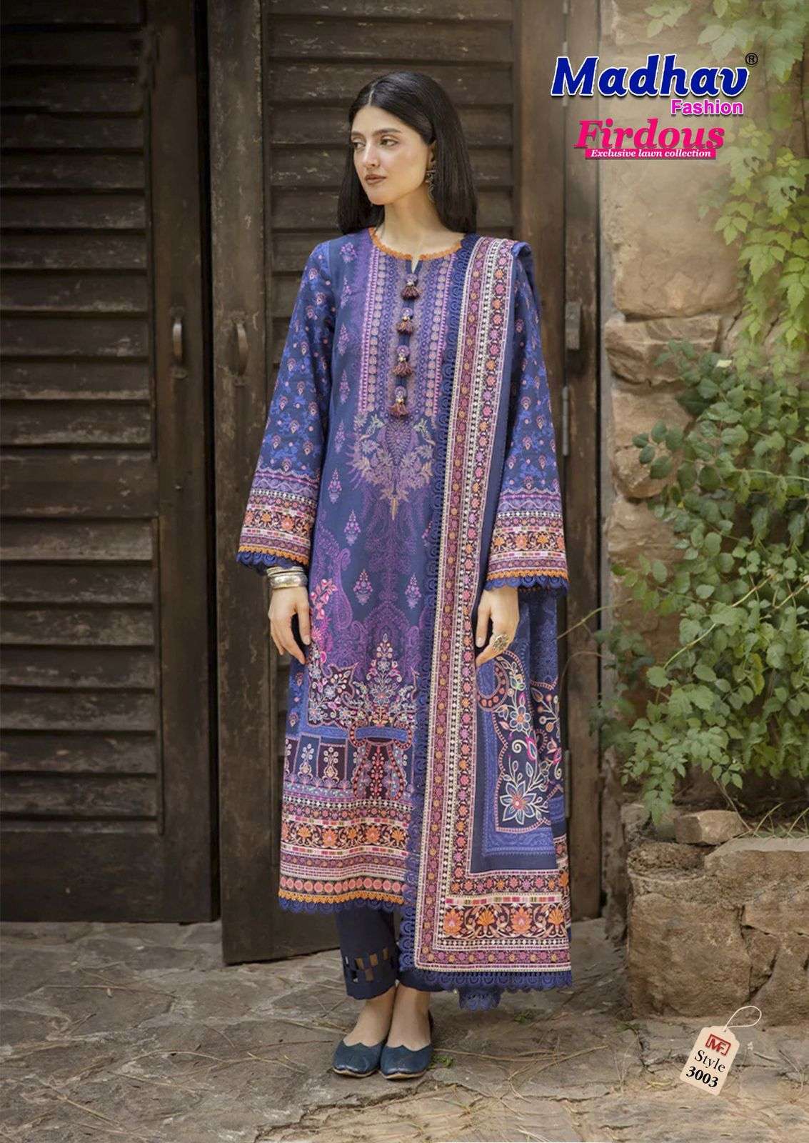 MADHAV FASHION FIRDOUS VOL 3 LAWN COTTON DIGITAL PRINTS SUIT