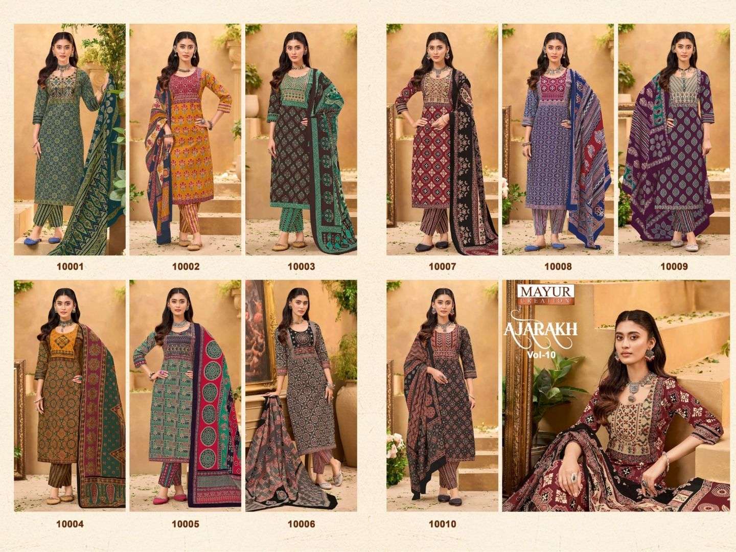 MAYUR CREATION AJARAKH VOL10 READY MADE COLLECTION