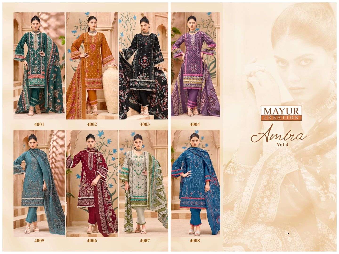 MAYUR CREATION AMIRA VOL 4 COTTON DIGITAL PAKISTANI STYLE PRINTS SALWAR SUIT