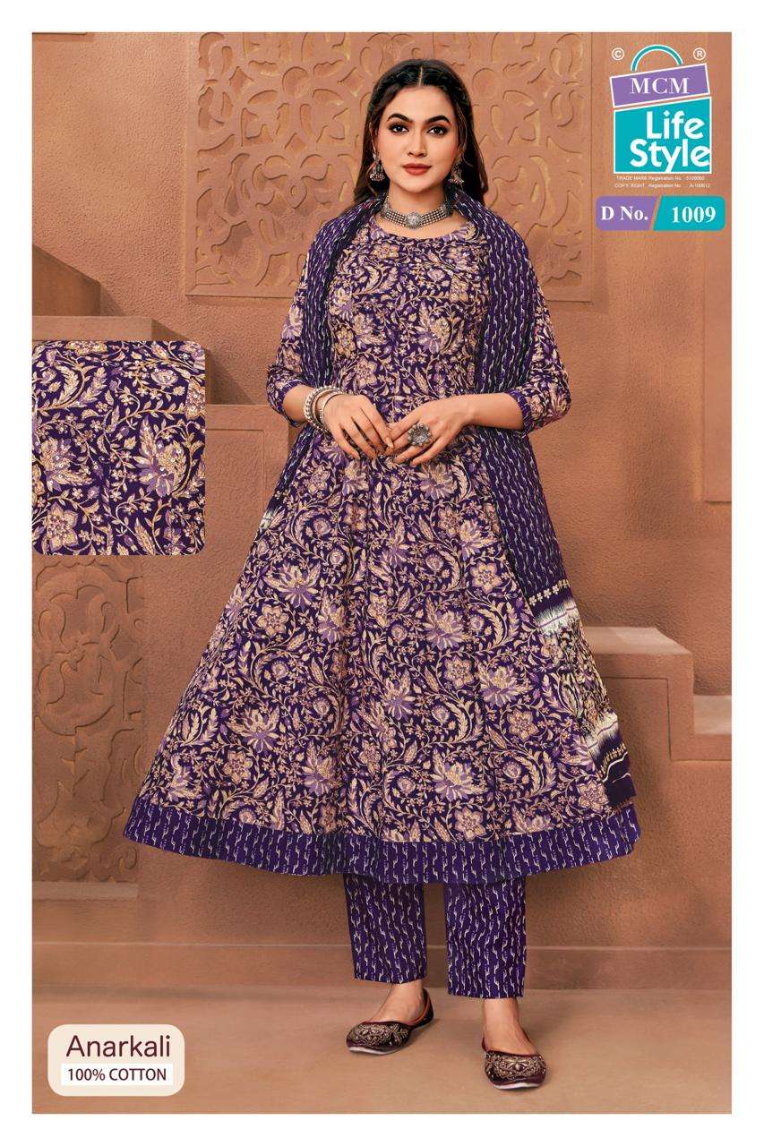 MCM LIFESTYLE ANARKALI VOL 10 COTTON FROCK STYLE LADIES KURTI WITH PANT AND DUPPATTA 