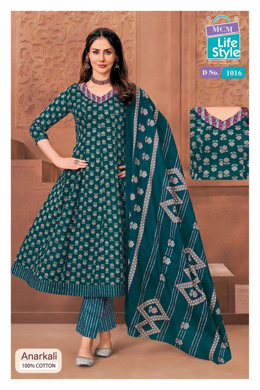 MCM LIFESTYLE ANARKALI VOL 10 COTTON FROCK STYLE LADIES KURTI WITH PANT AND DUPPATTA 