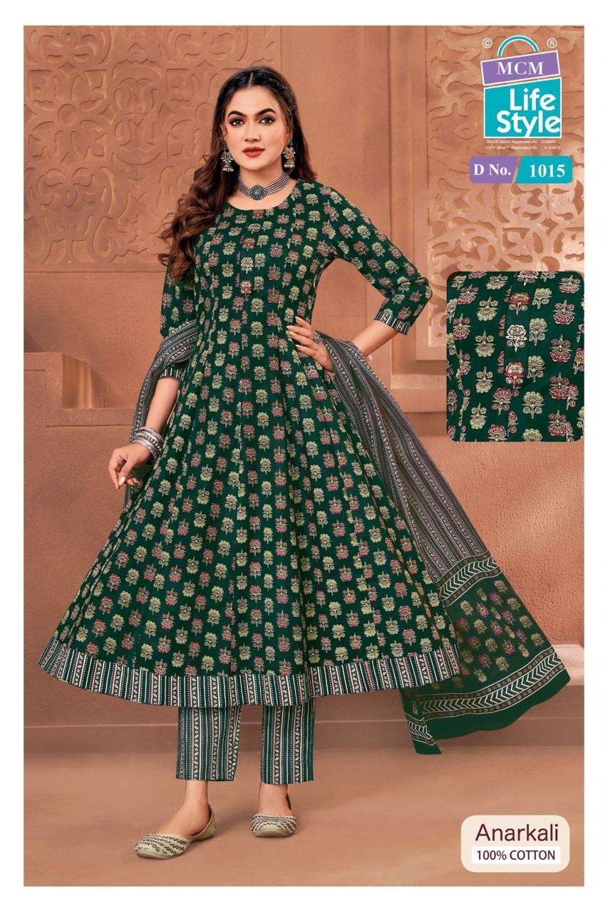 MCM LIFESTYLE ANARKALI VOL 10 COTTON FROCK STYLE LADIES KURTI WITH PANT AND DUPPATTA 