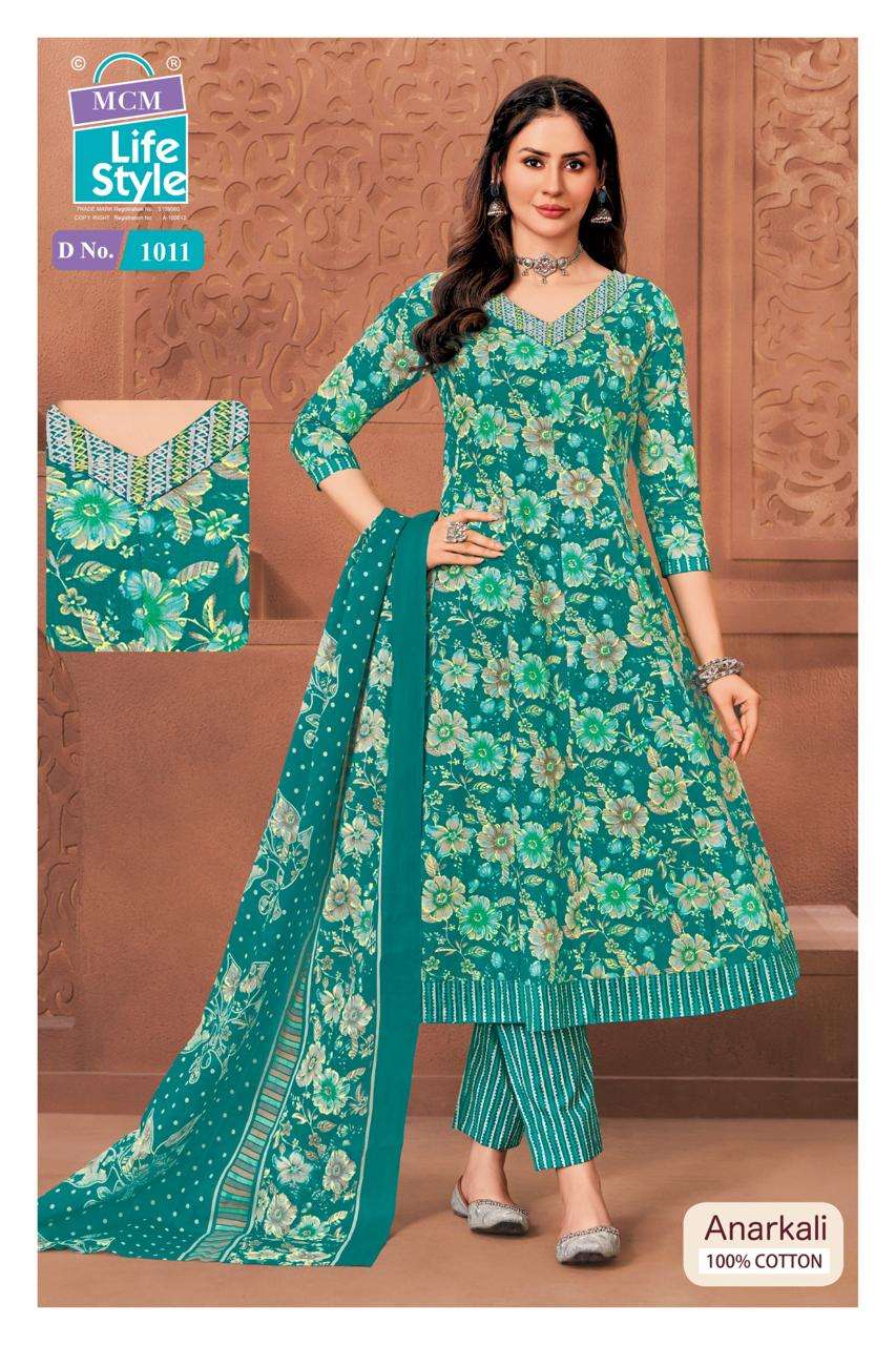 MCM LIFESTYLE ANARKALI VOL 10 COTTON FROCK STYLE LADIES KURTI WITH PANT AND DUPPATTA 