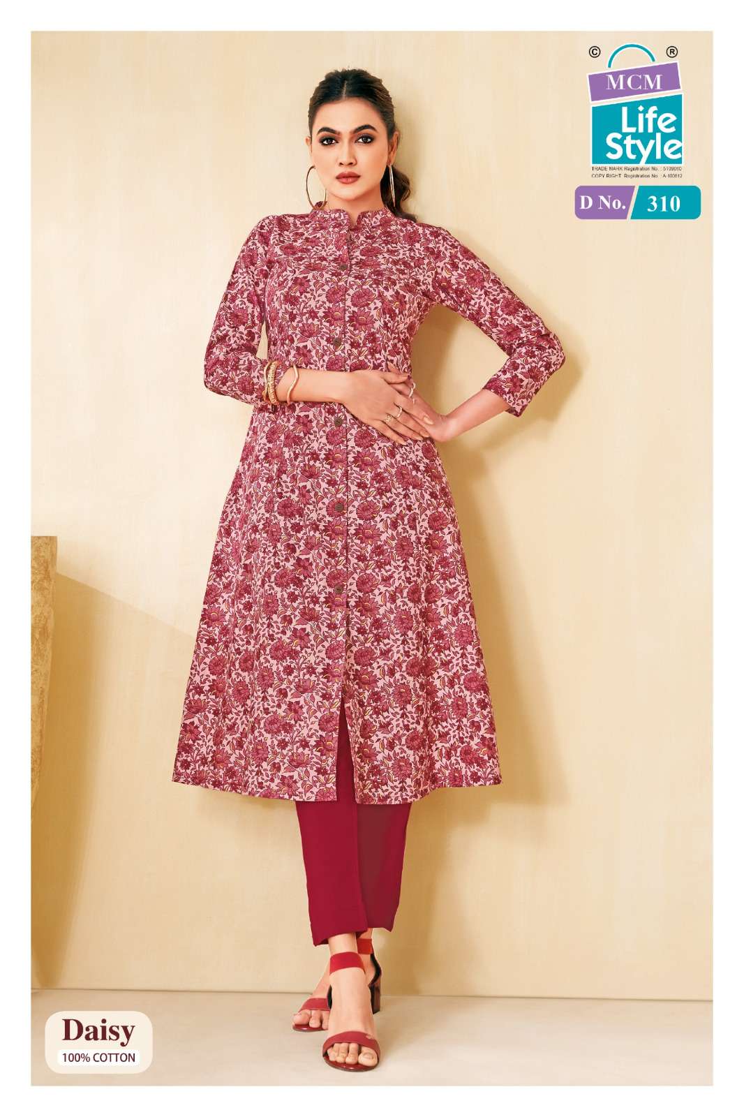 MCM LIFESTYLE DAISY VOL 3 FANCY A LINE CUT PATTERN LADIES KURTI 