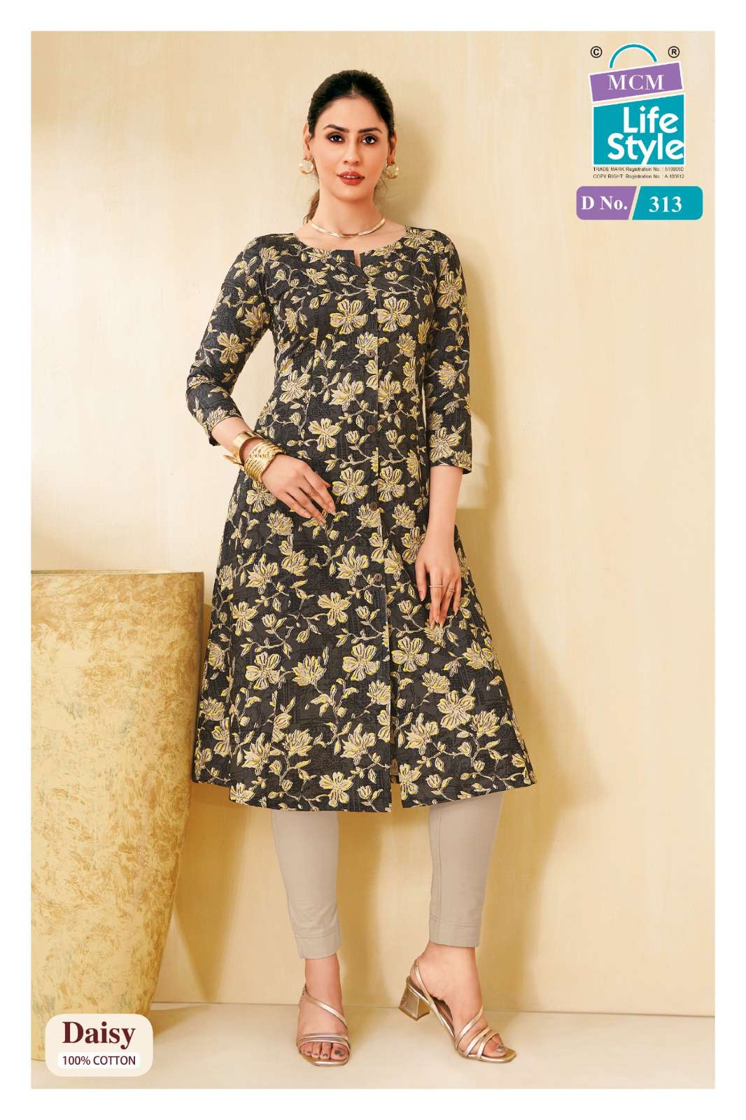 MCM LIFESTYLE DAISY VOL 3 FANCY A LINE CUT PATTERN LADIES KURTI 